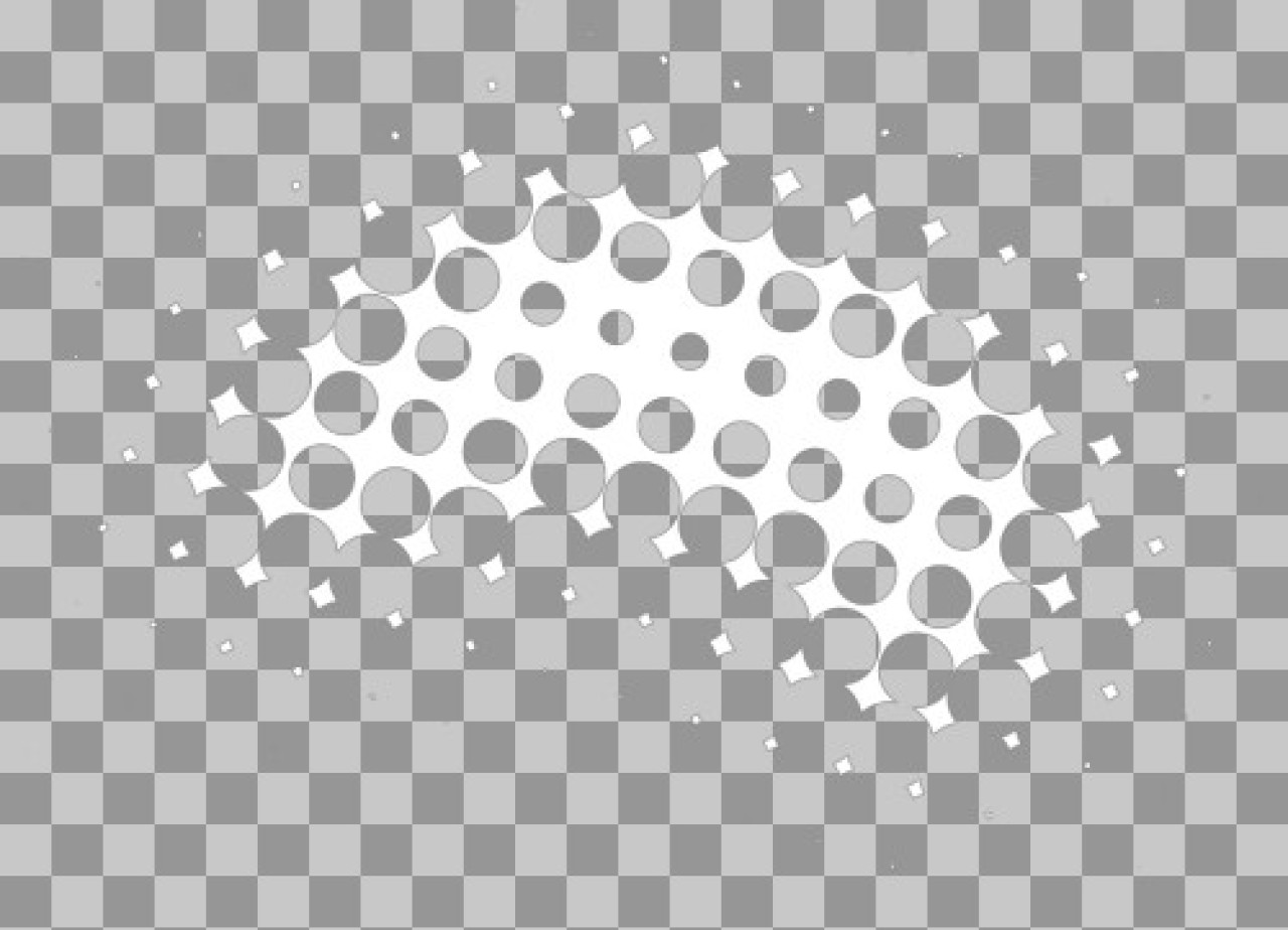 White Curved Halftone Pattern PNG | Abstract Pop Art Shape