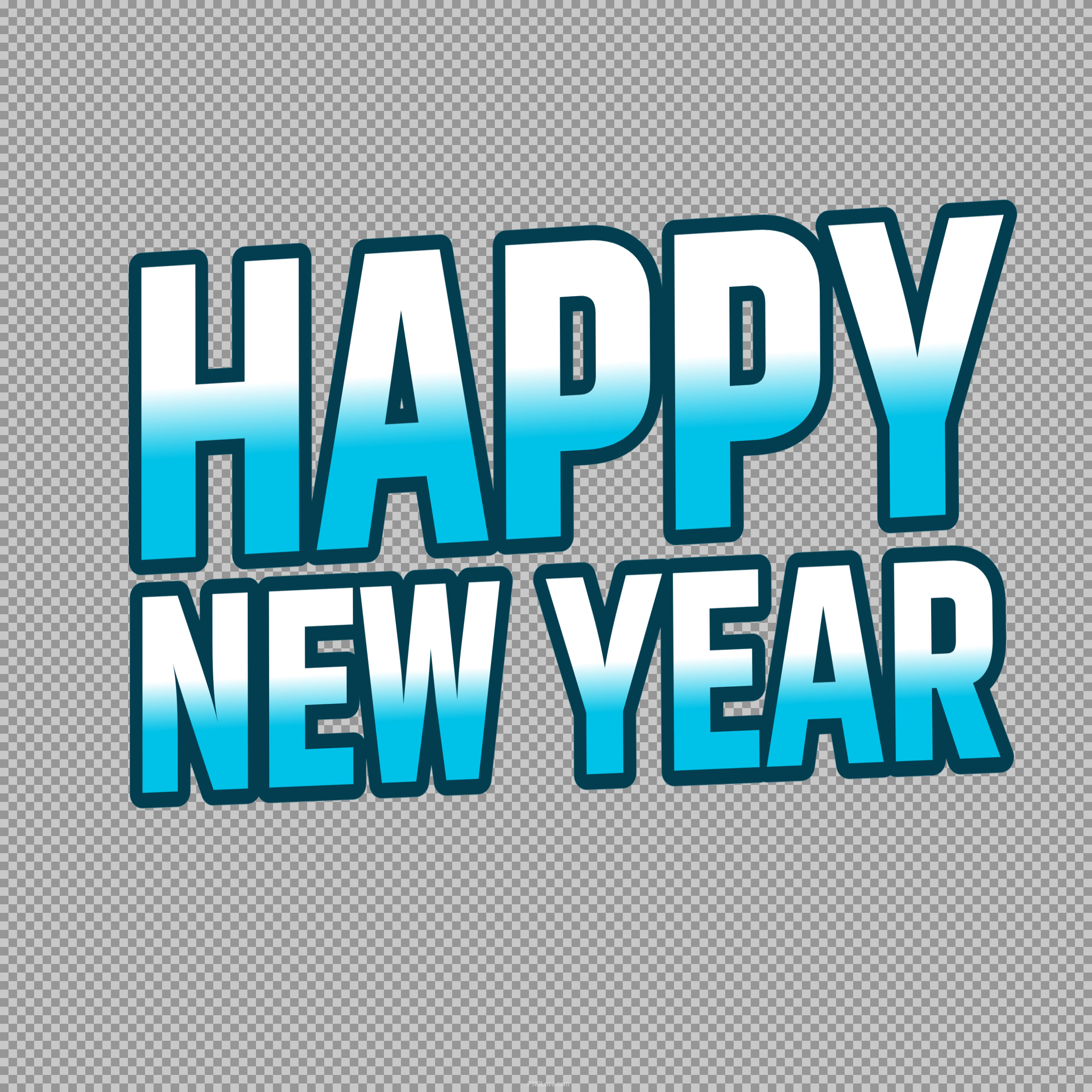 Happy New Year PNG | Free Transparent Text Graphic