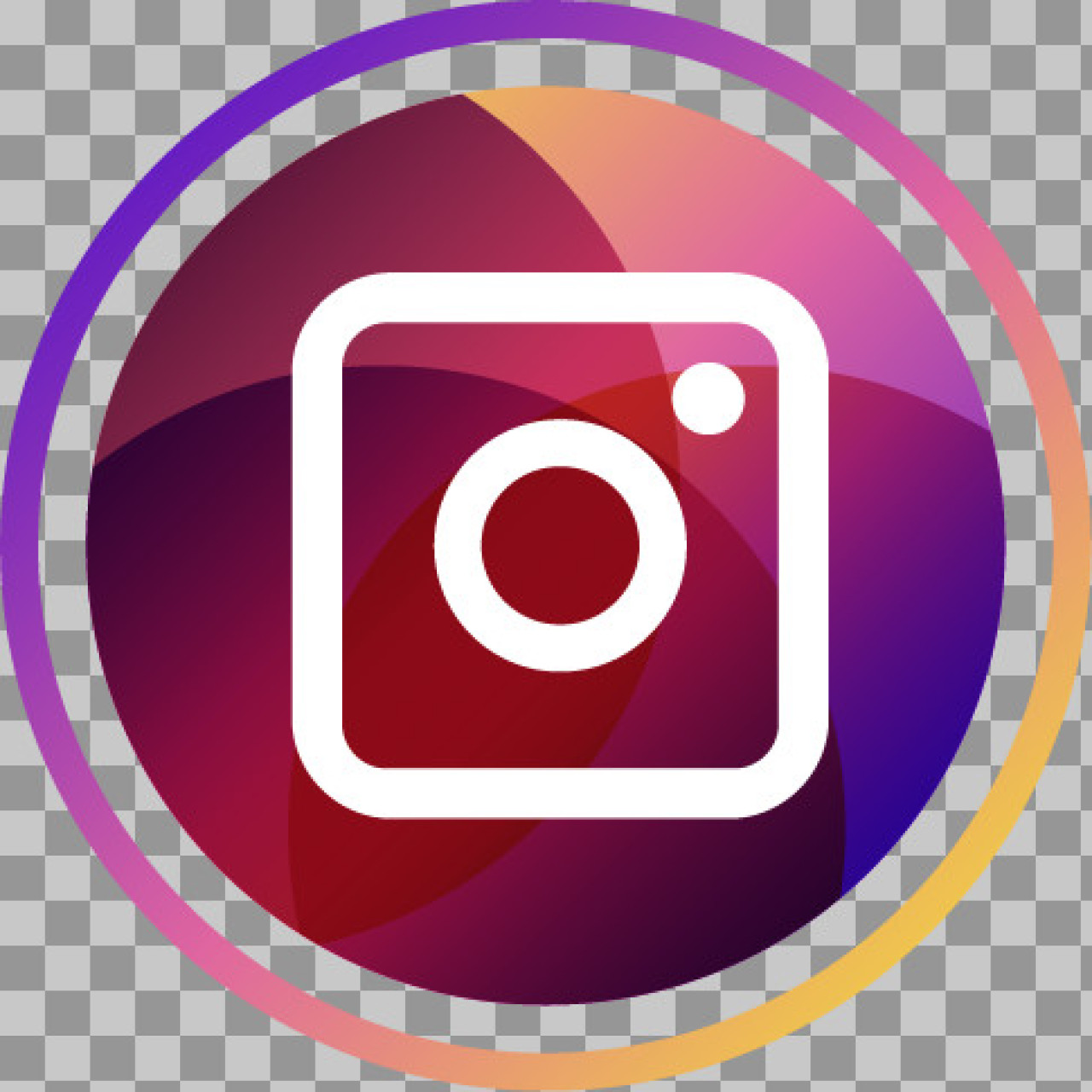 Stylized Instagram Icon PNG - Circular Abstract Gradient Logo