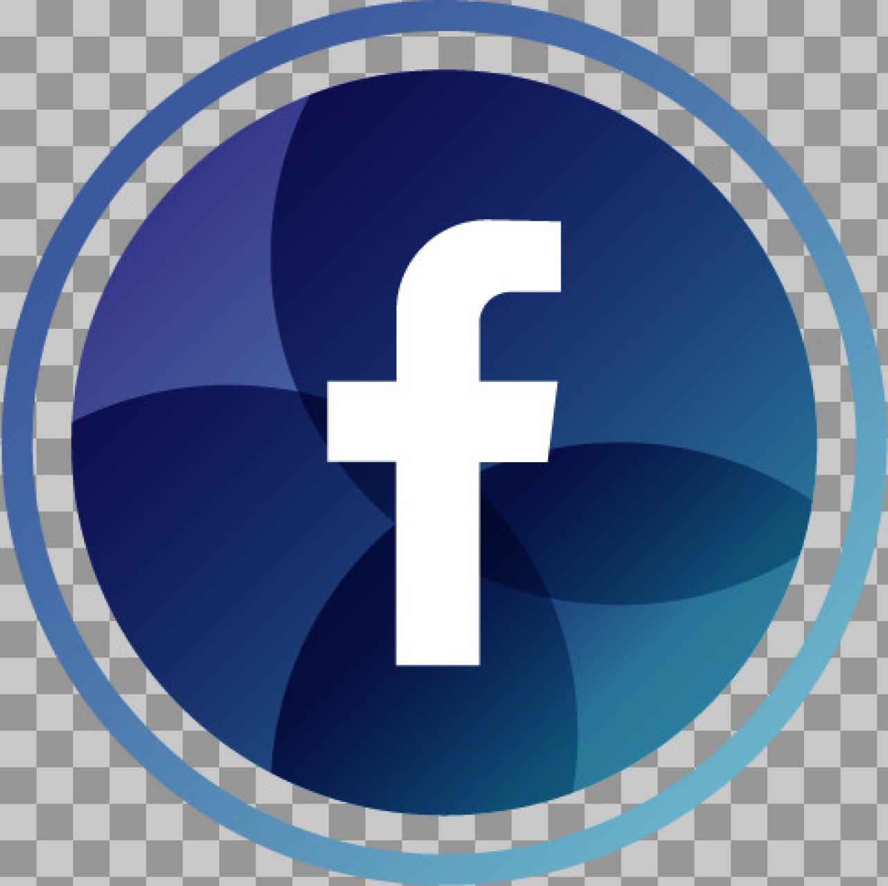 Creative Facebook Icon PNG - Abstract Blue Circular Logo