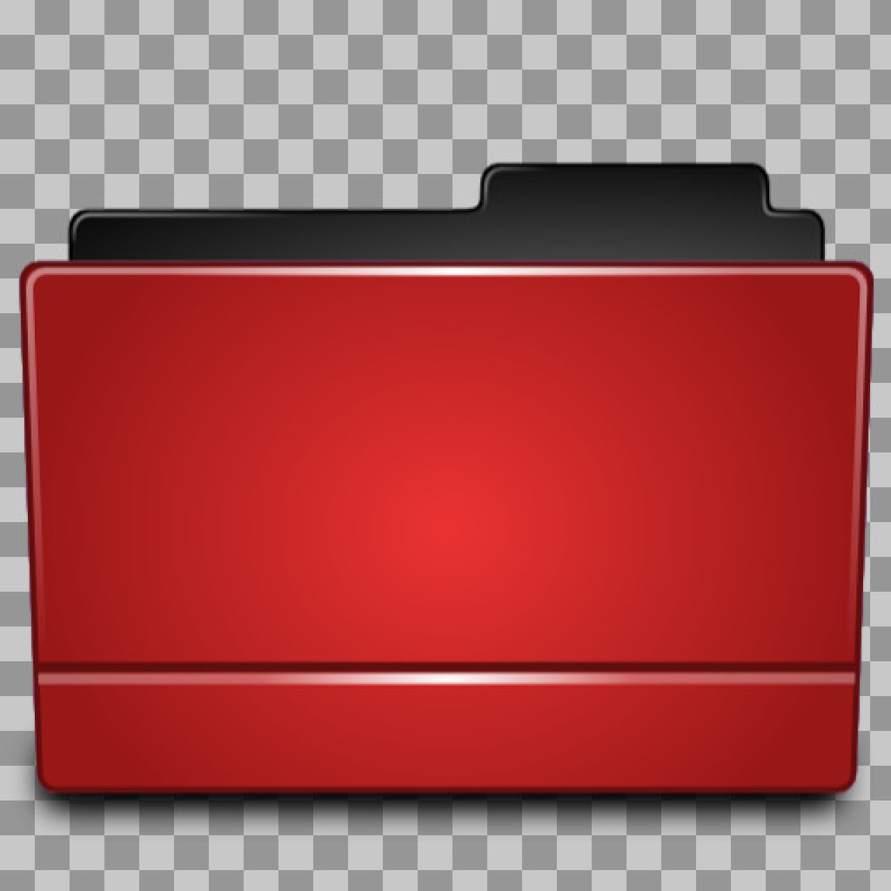 Red Folder Icon PNG | Glossy File & Document Graphic