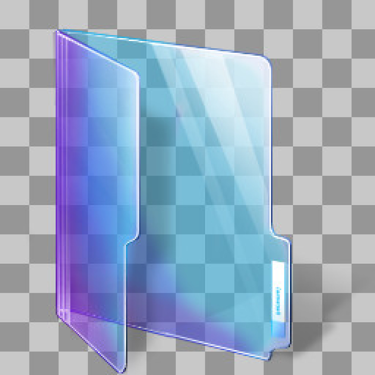 Glossy Blue Glass Folder Icon PNG | Transparent 3D Gradient Clip Art