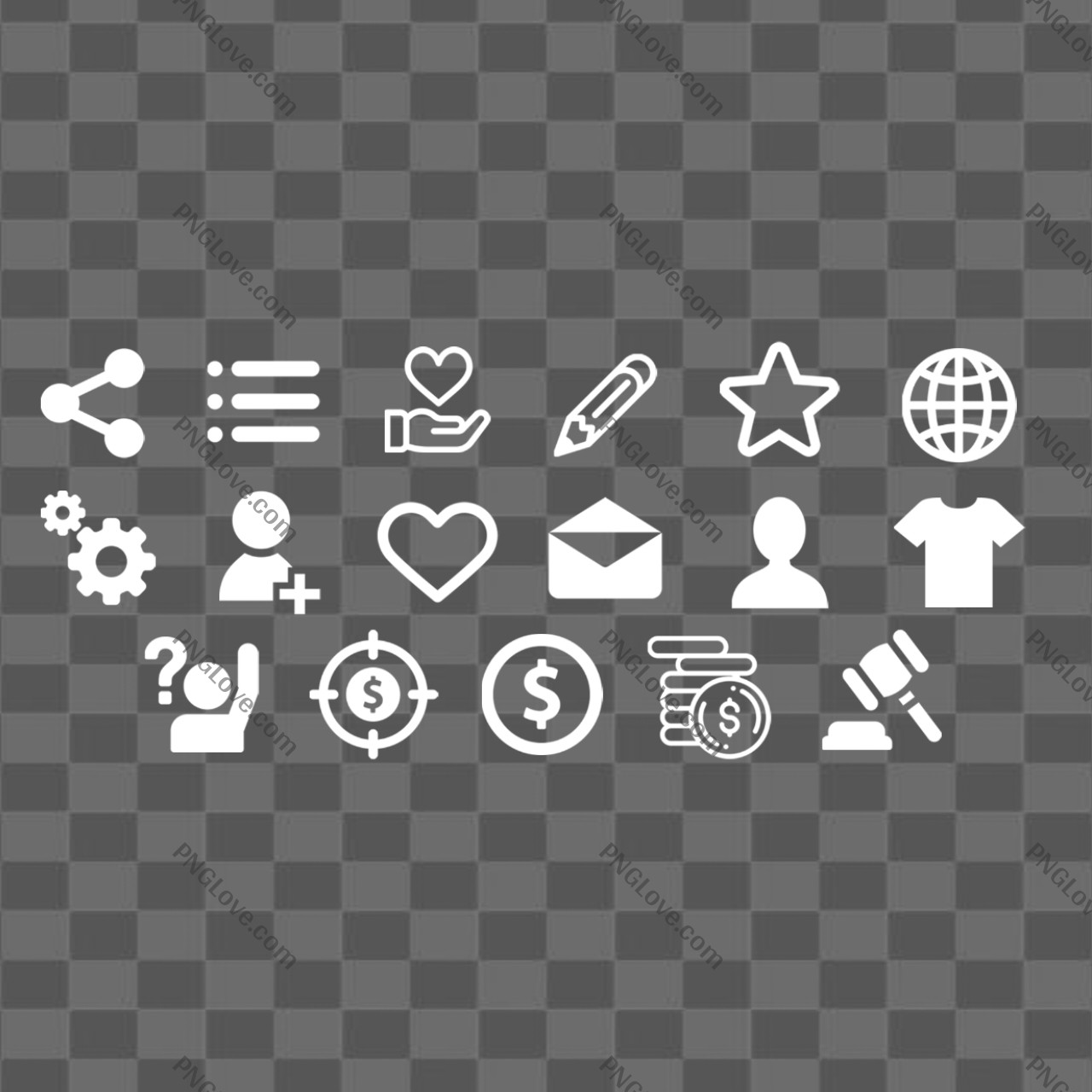 Download Free White Icon Set PNG | Web, App & Business Icons