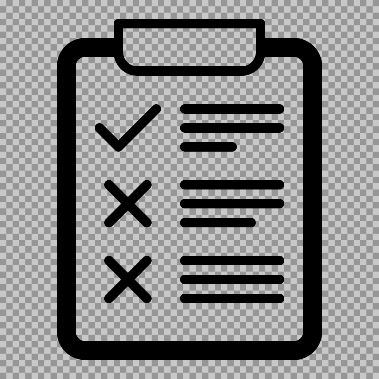 Checklist Clipboard Icon with Pass/Fail Marks | Survey & Evaluation