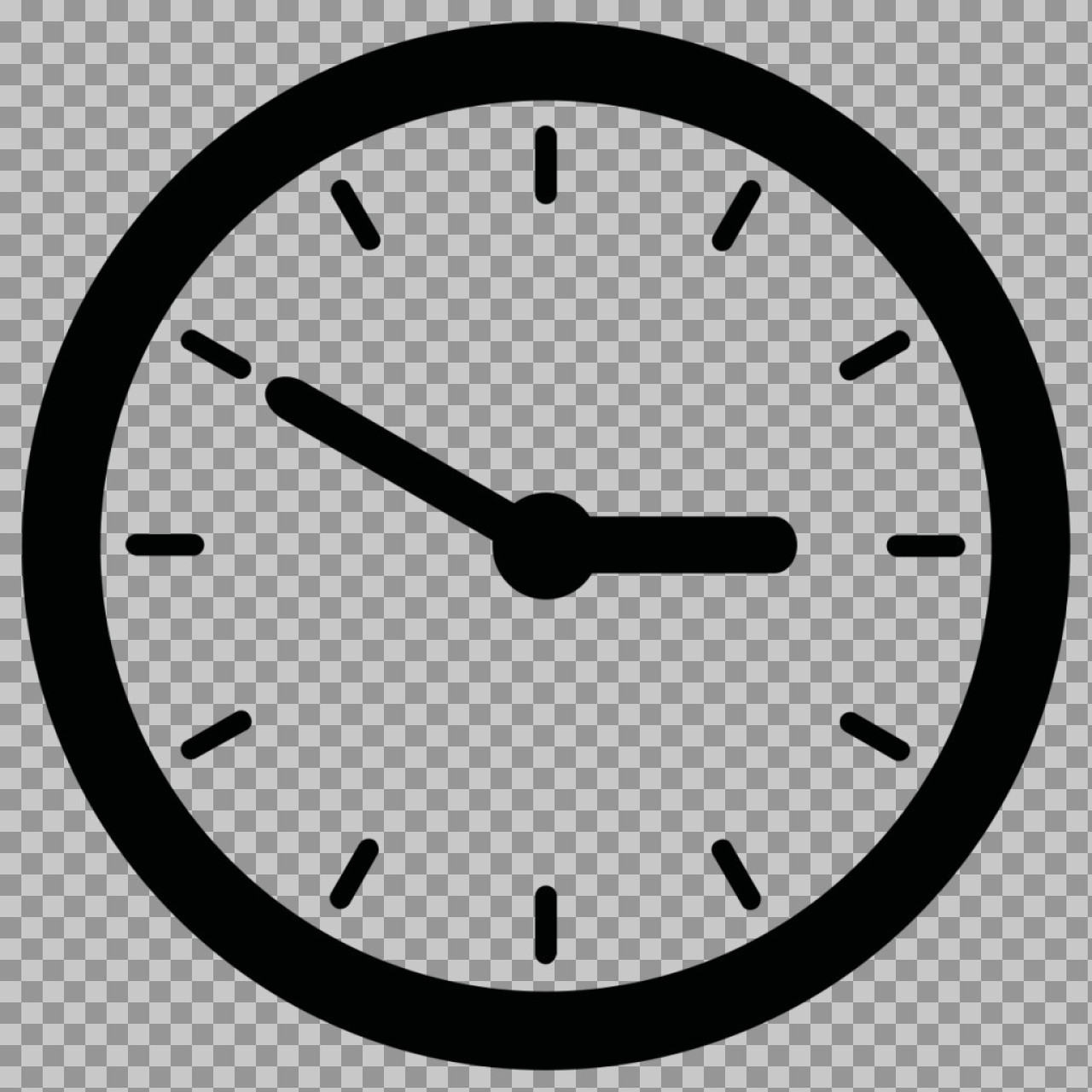 Simple Analog Clock Icon PNG with Transparent Background
