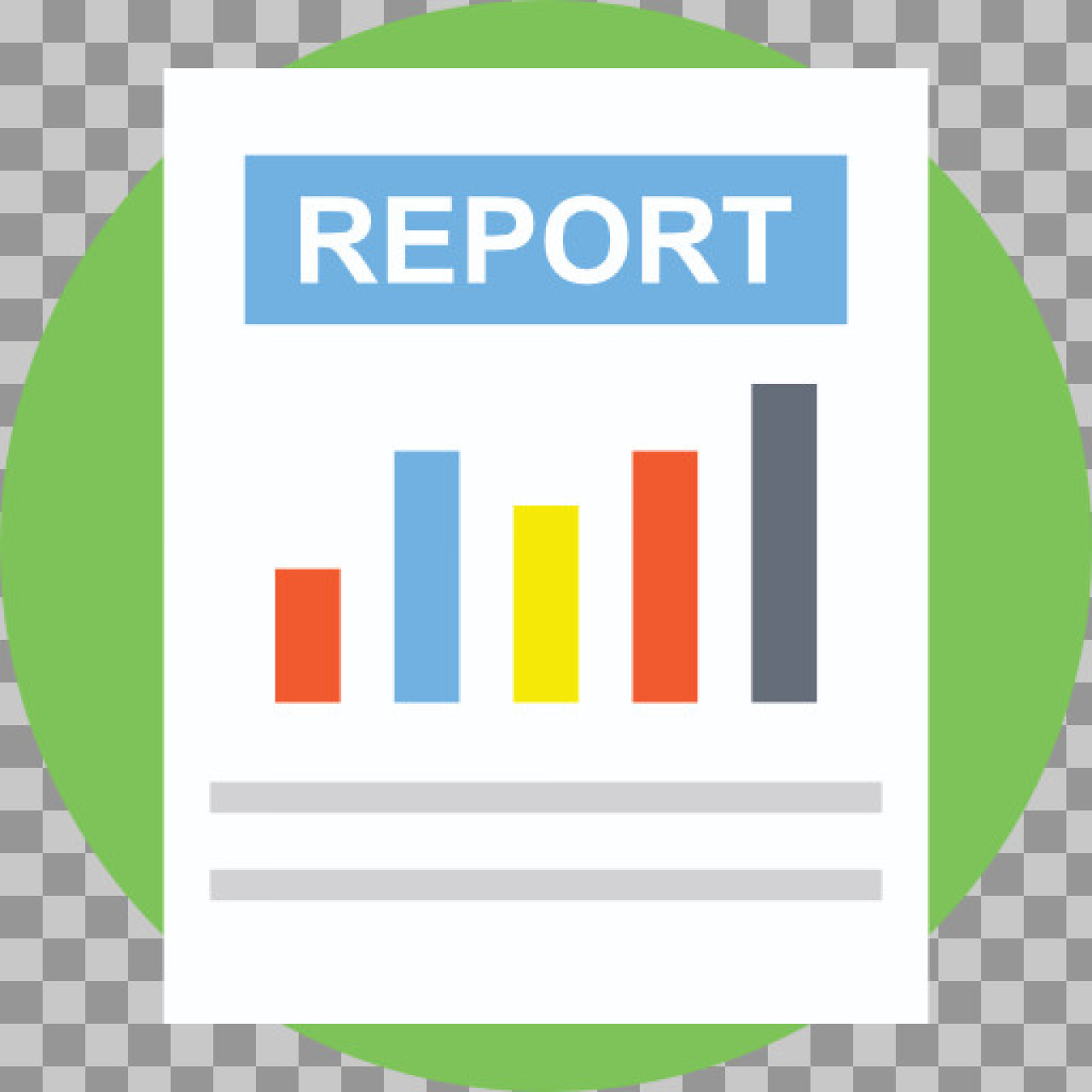 Professional Business Report & Data Analytics Icon PNG