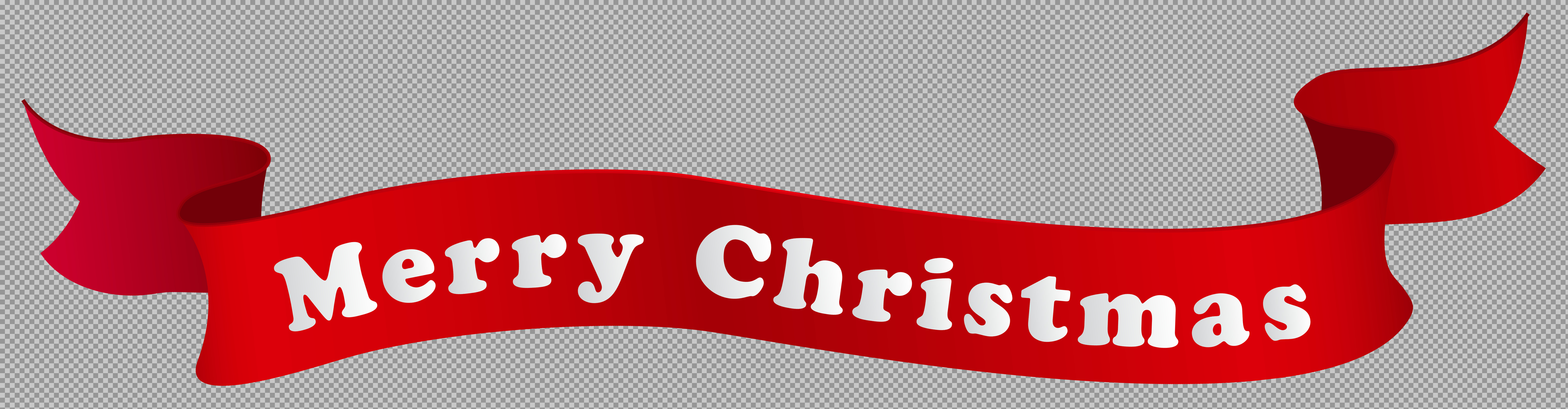 Merry Christmas Red Ribbon Banner PNG | Free Holiday Graphic