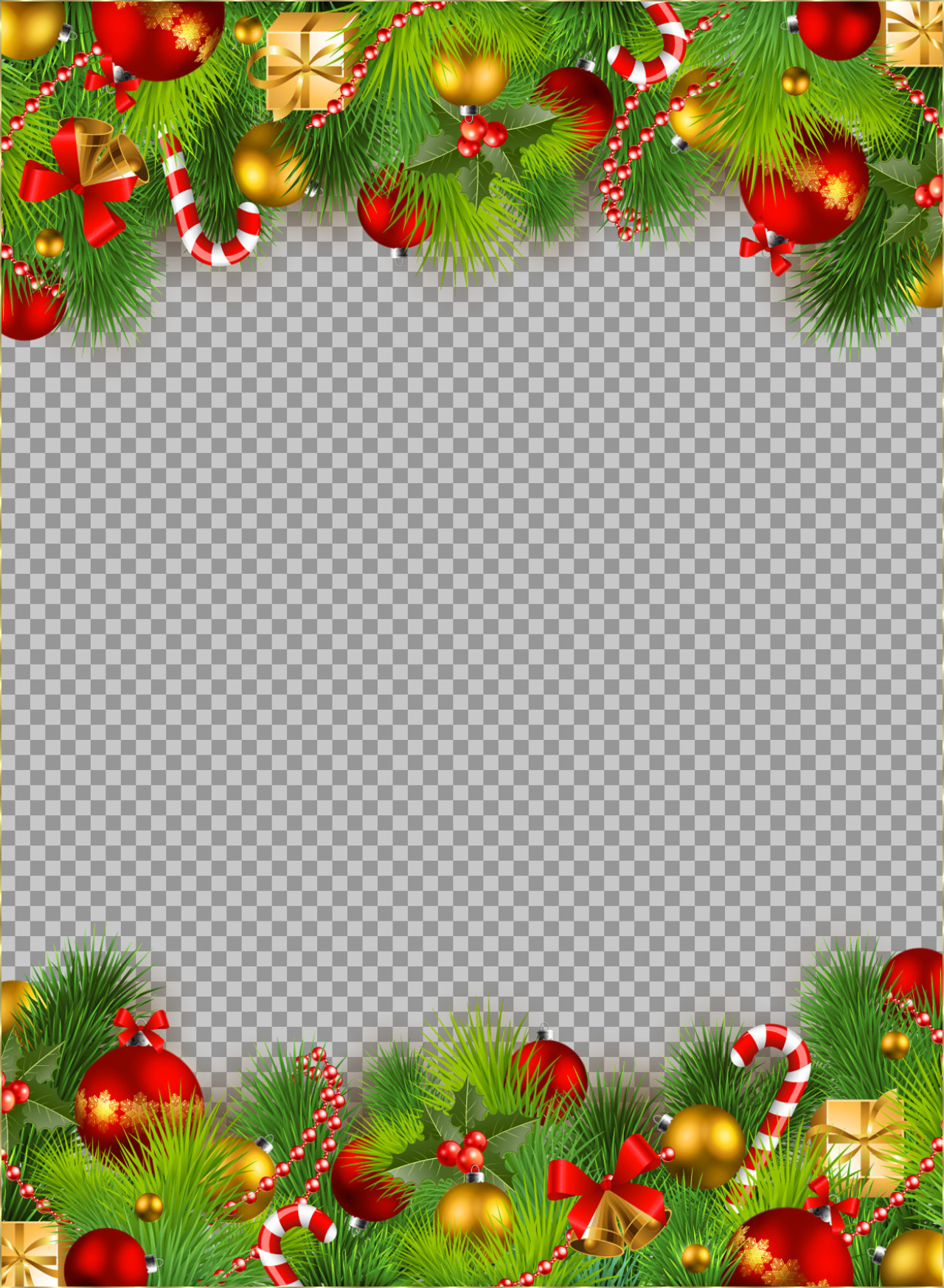Christmas Garland Photo Frame PNG | Free Holiday Border...
