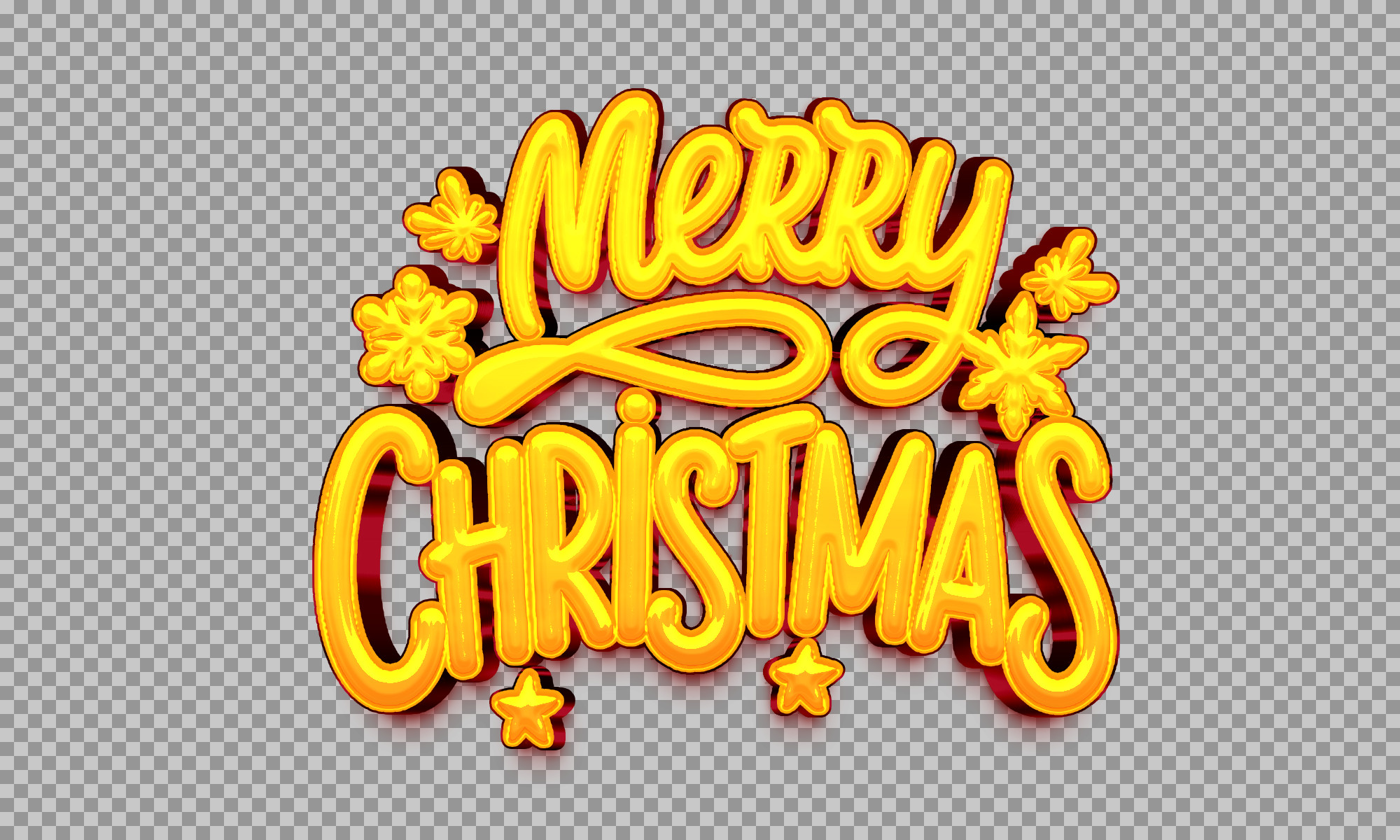 Merry Christmas 3D Text PNG | Free Festive Holiday Graphic