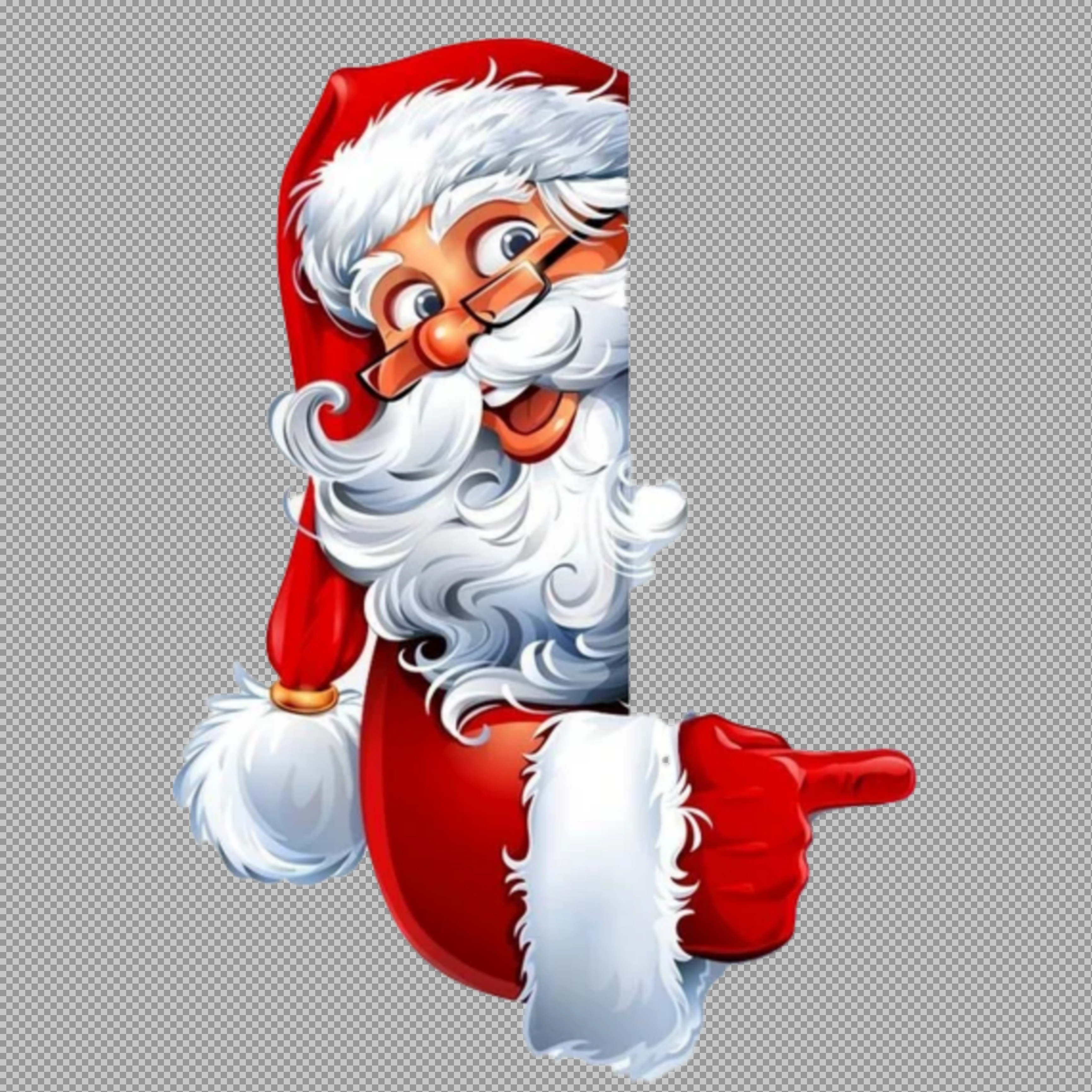 Peeking and Pointing Santa Claus PNG | Free Christmas Clipart...