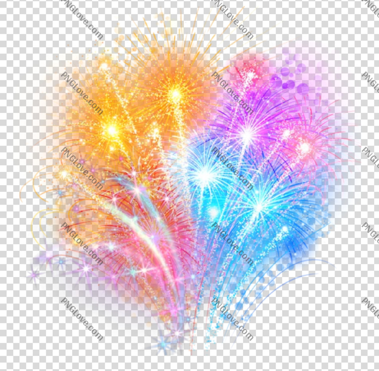 Colorful Fireworks PNG with Transparent Background | Free Clipart