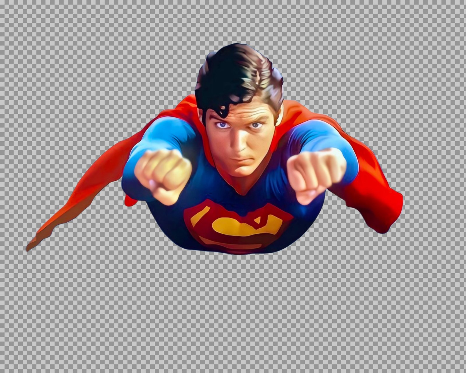 flying in the air Superman PNG transparent image