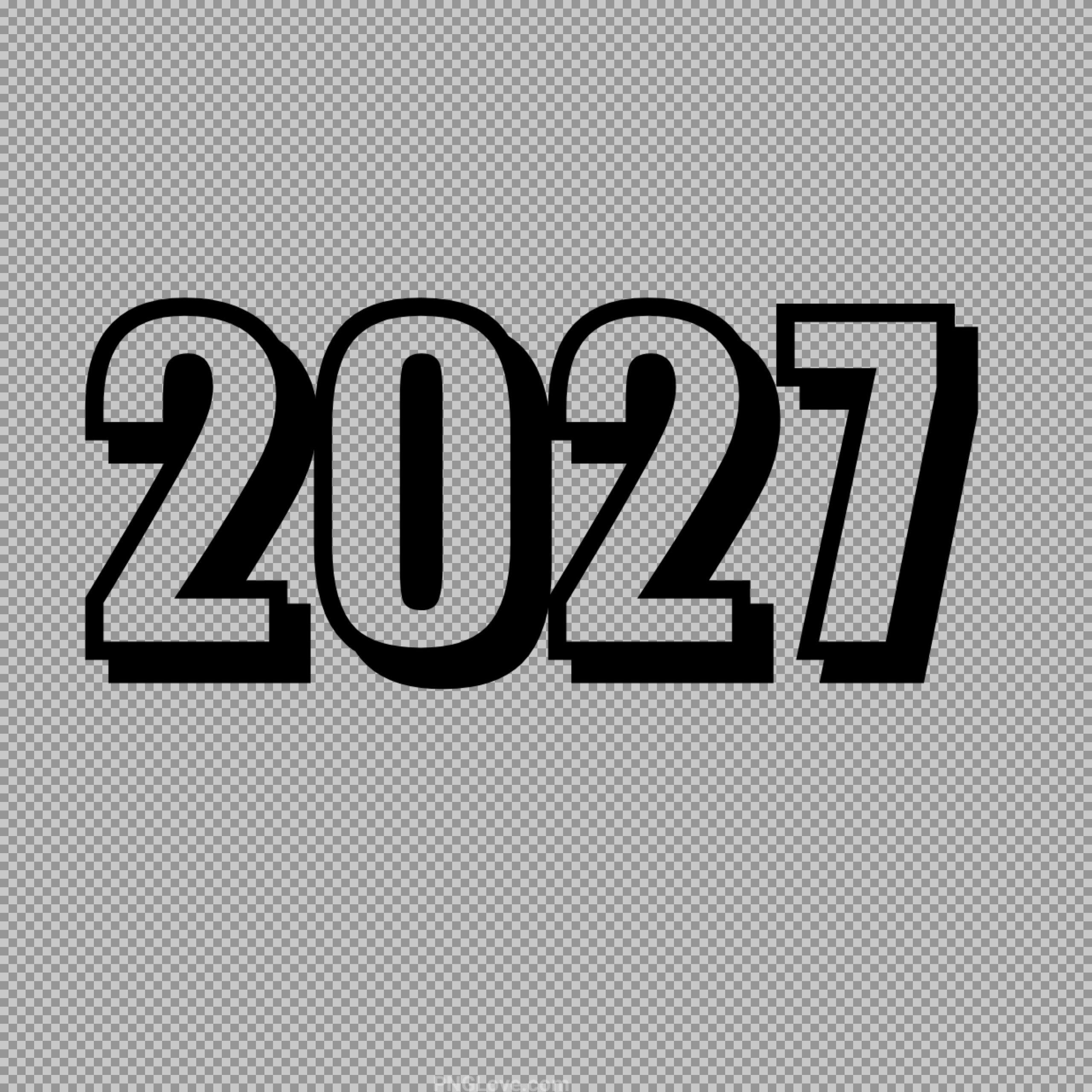2027 Bold text PNG - New Year & Graduation Clipart