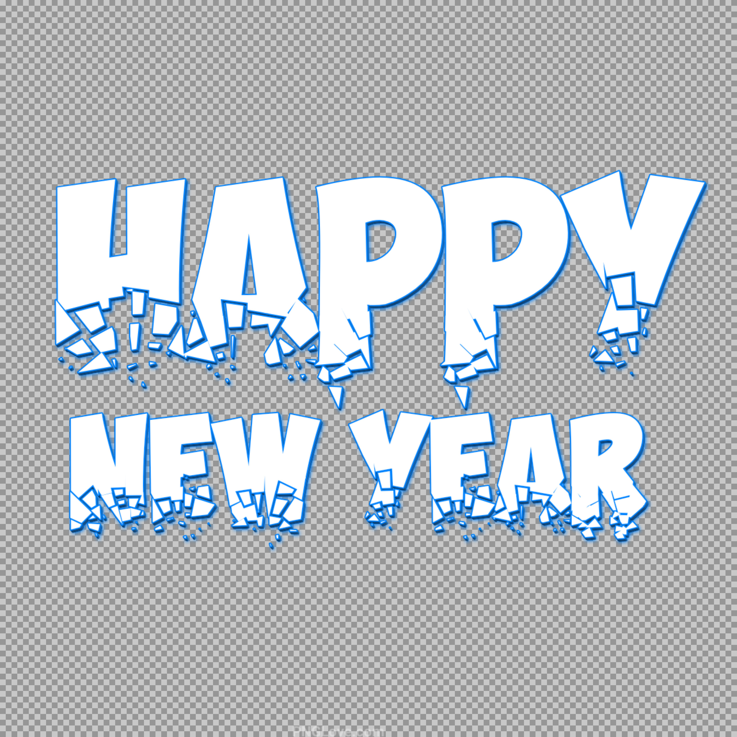 "Happy New Year" Shattered Text PNG | Free Download
