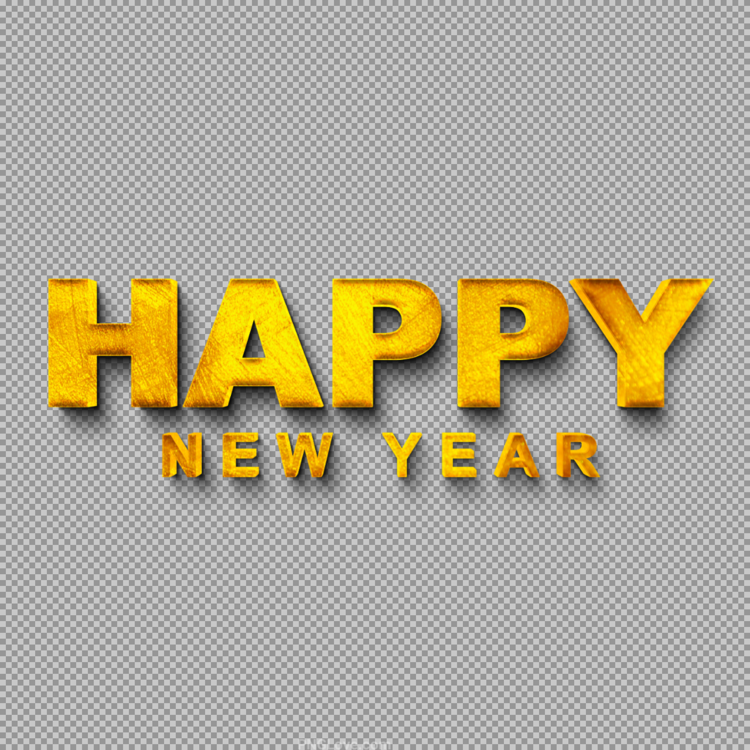 Happy New Year Gold Text Effect PNG | Free Transparent Download