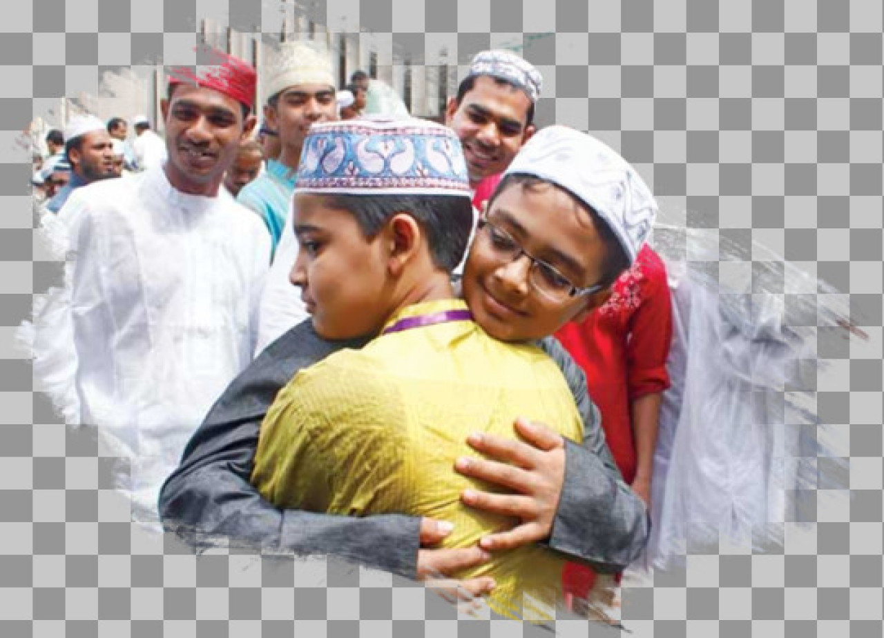 Muslim Boys Hugging on Eid | Eid Mubarak Celebration PNG...