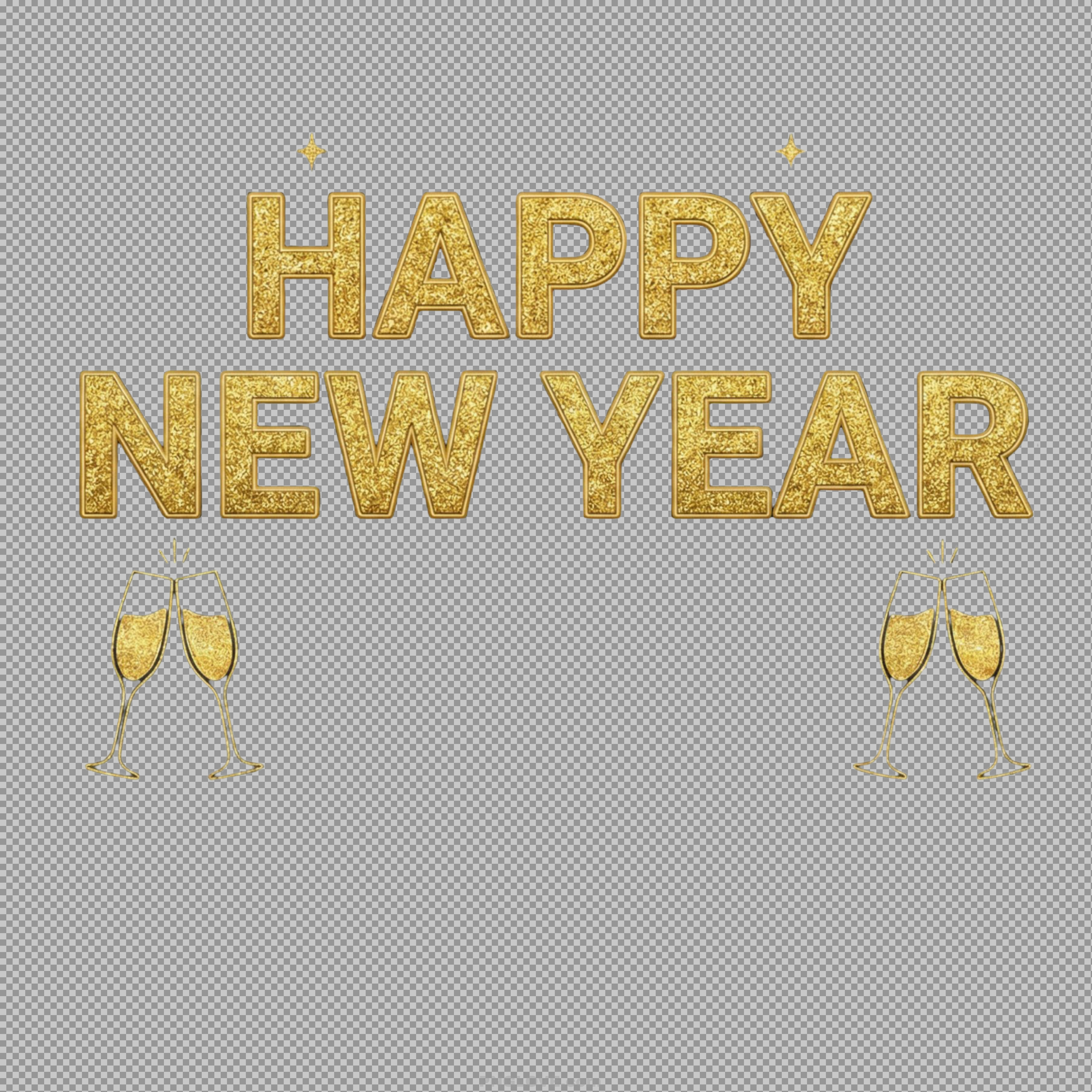 Happy New Year Gold Glitter PNG | Free Transparent Clipart...
