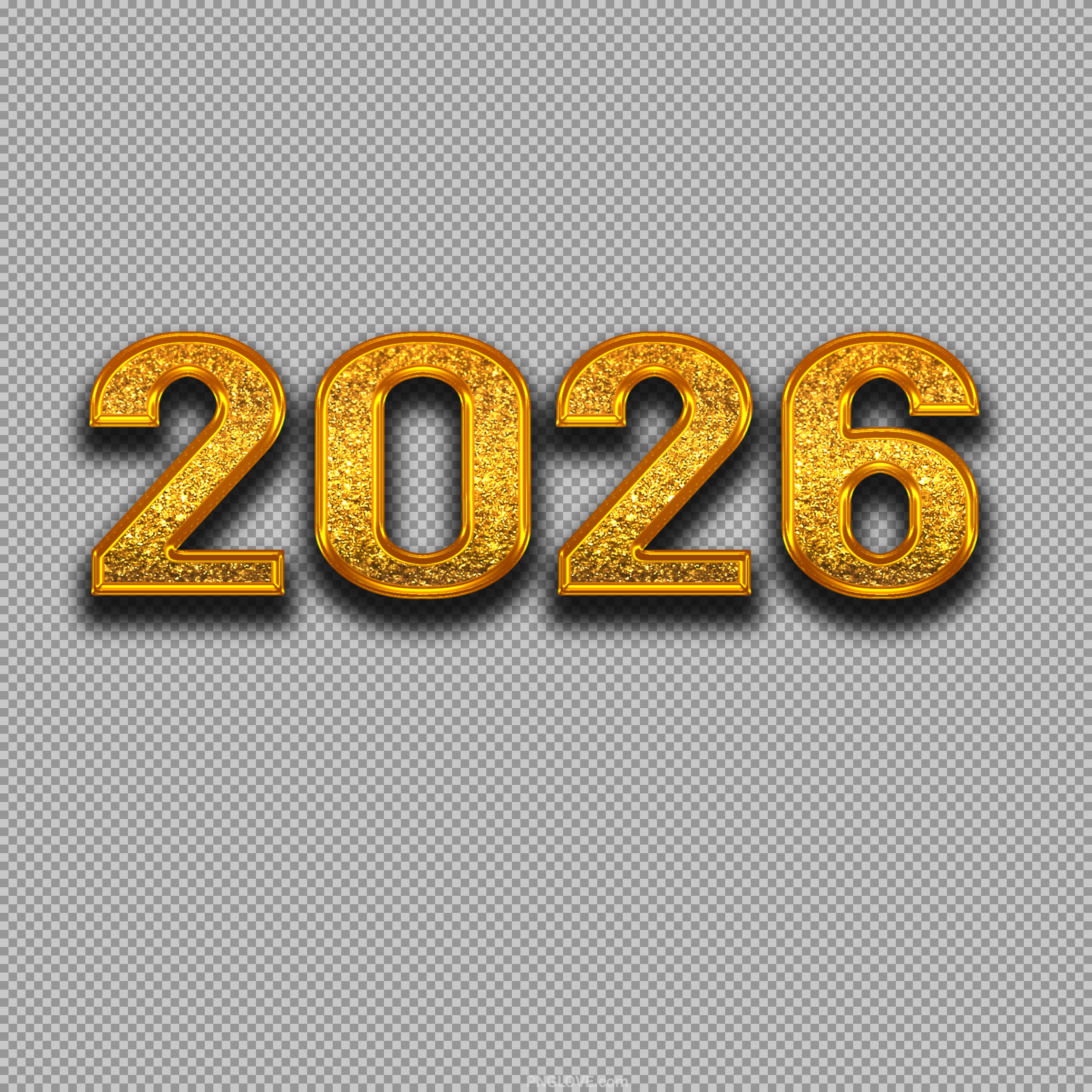 2026 Gold Numbers PNG text | New Year 2026 Design