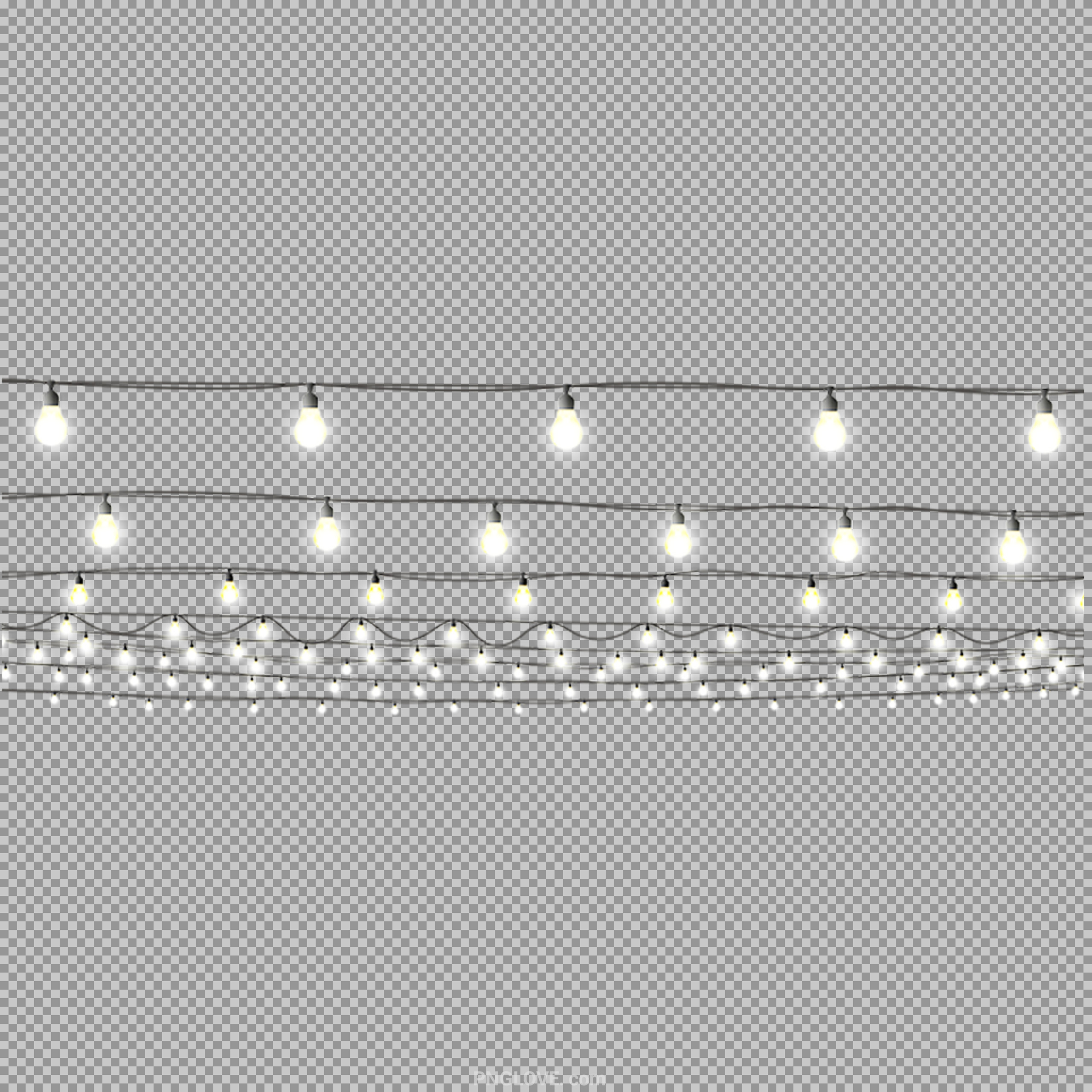 Hanging String Lights PNG | Warm Festive Light Overlay