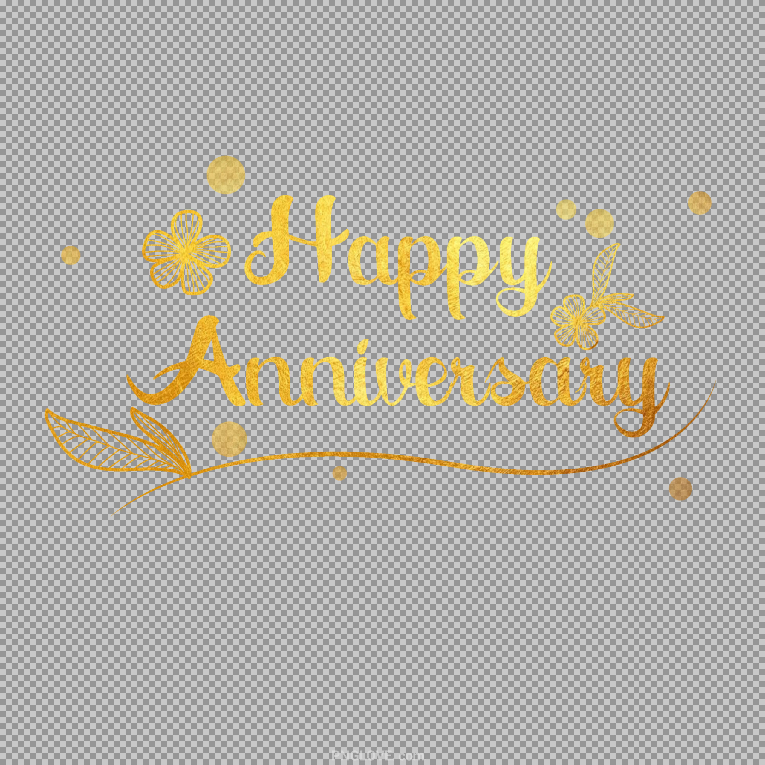 Happy Anniversary PNG | Elegant Gold Foil Calligraphy Text...