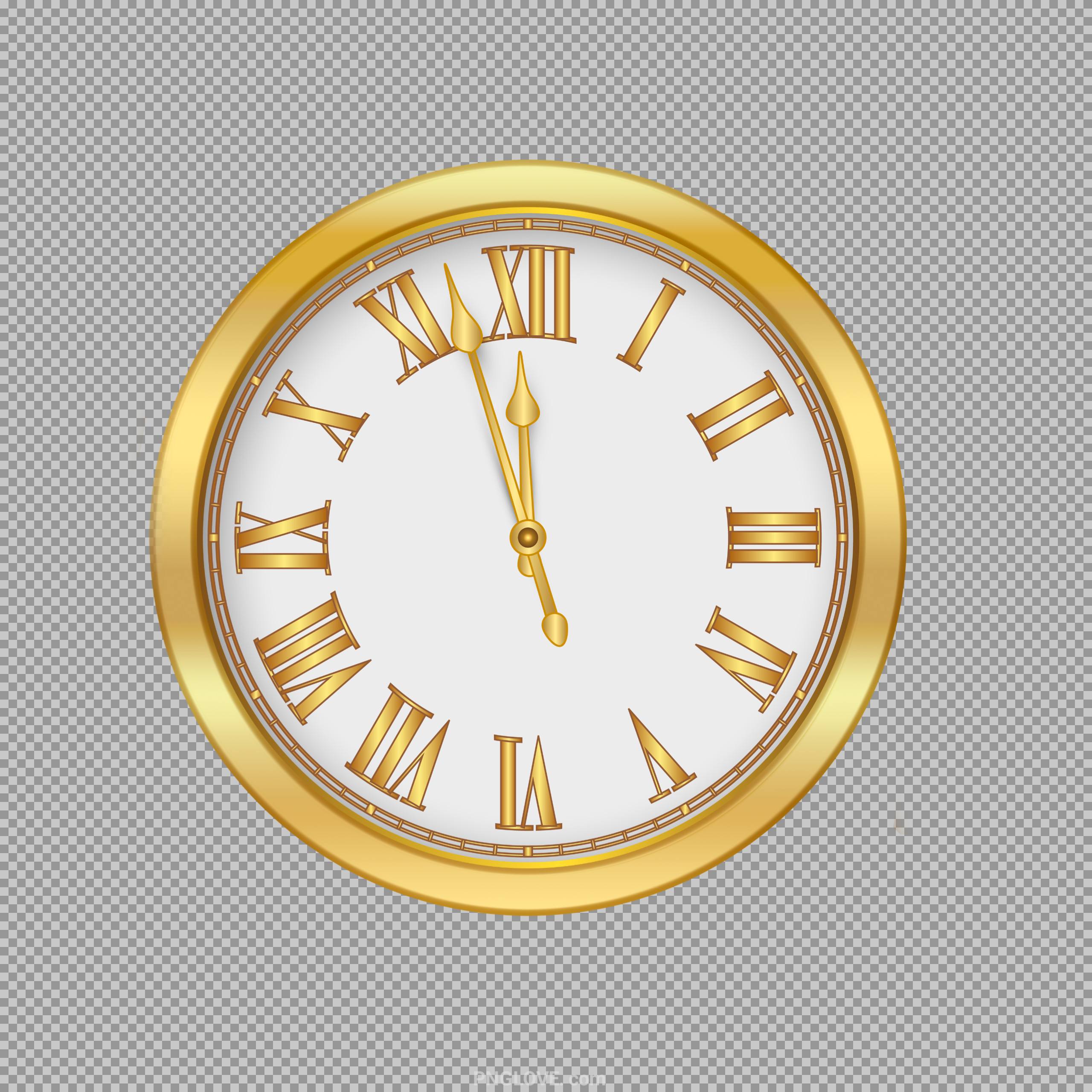 Elegant Gold Countdown Clock PNG | Roman Numeral Clock