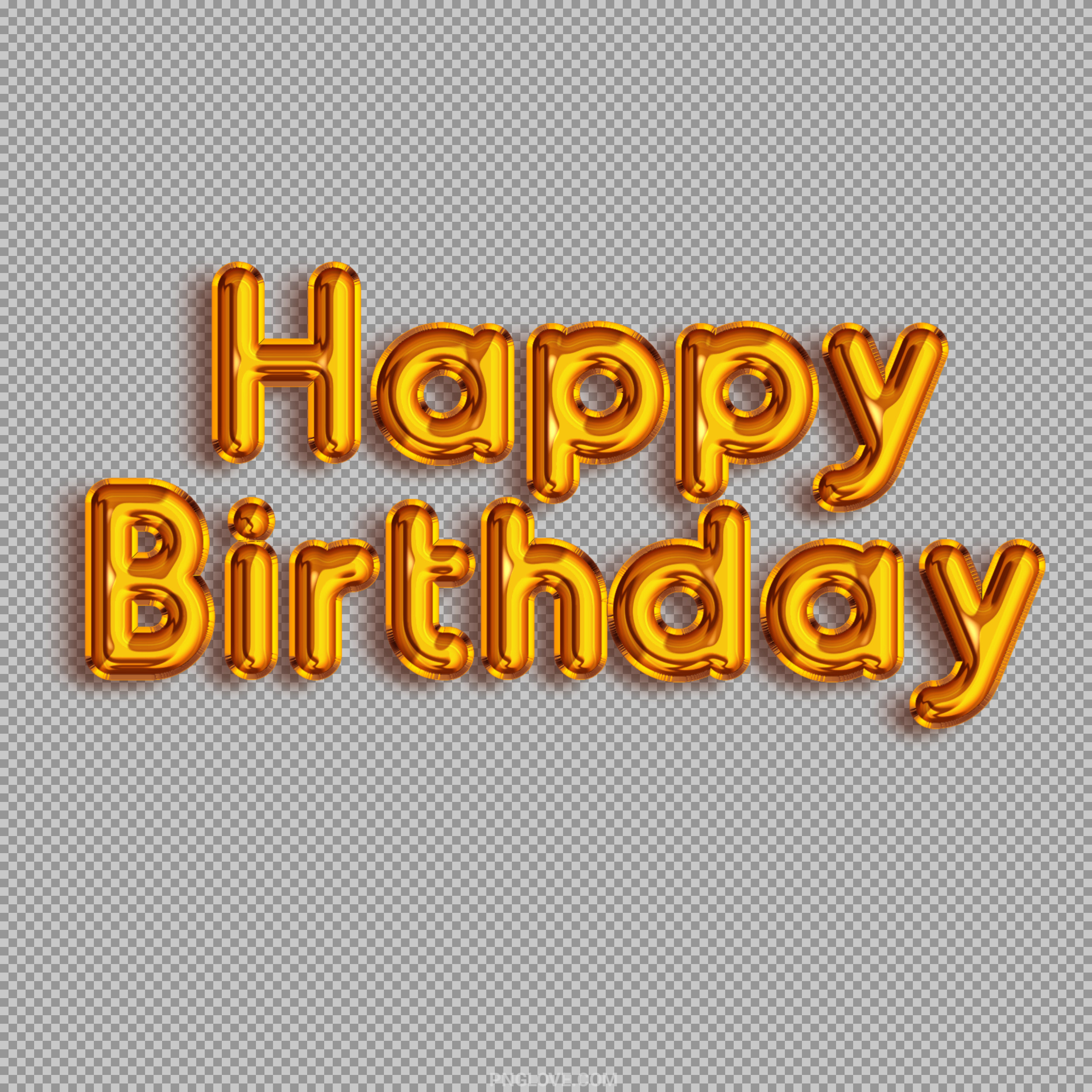Free Happy Birthday PNG | Golden Balloon Text Effect Clipart...