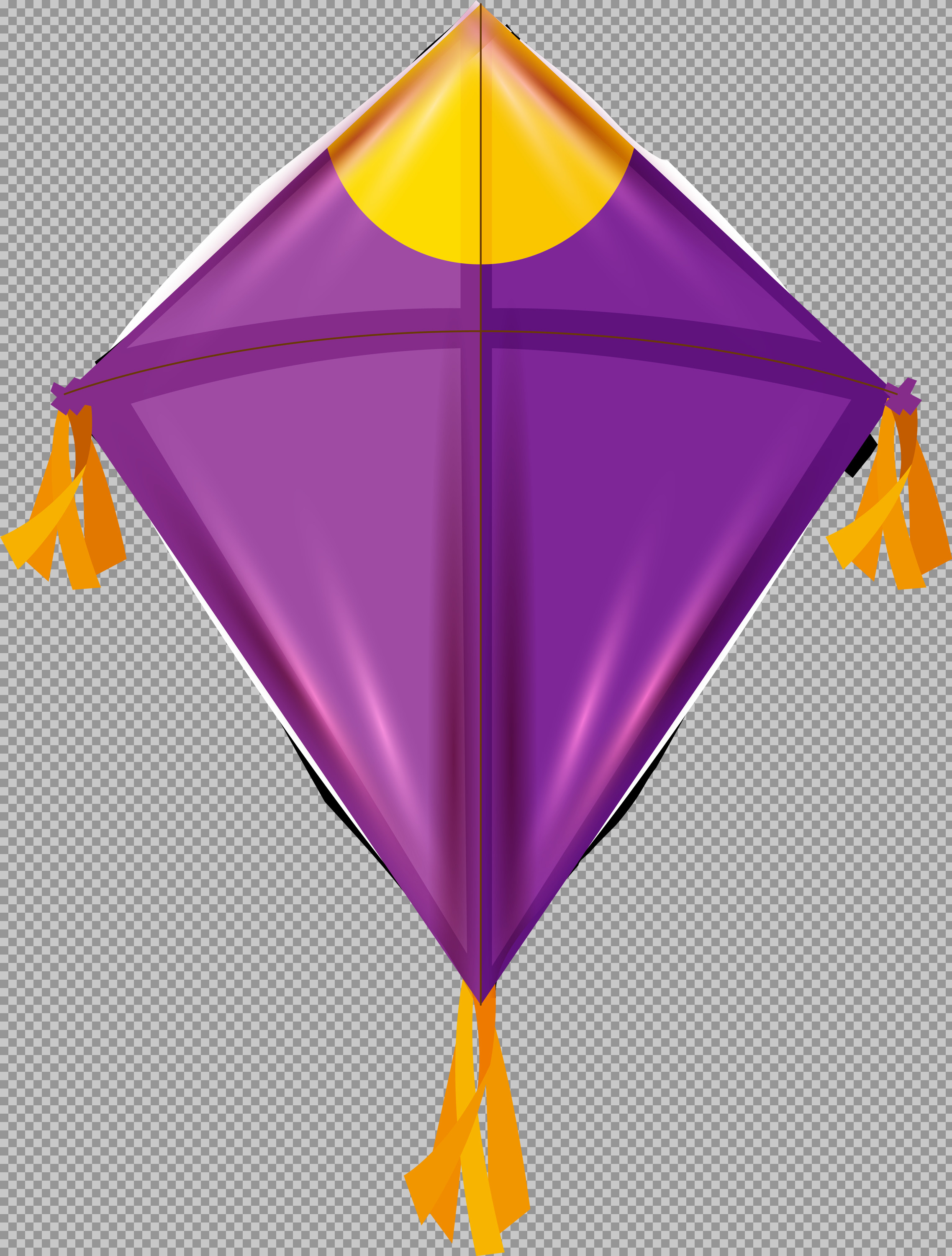Purple Kite PNG | 3D Style Festival Kite Illustration with Tassels