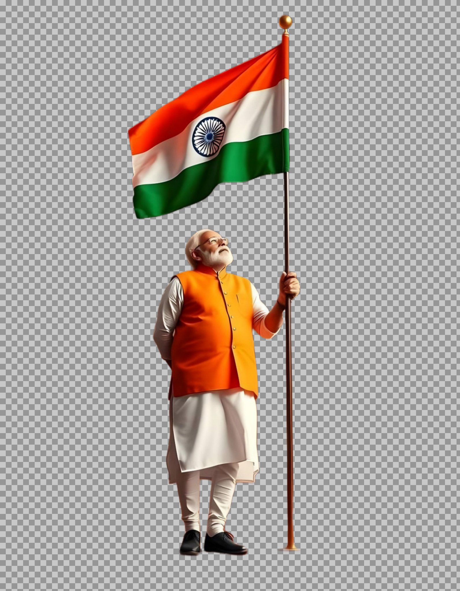 Narendra Modi with the Indian flag PNG image...