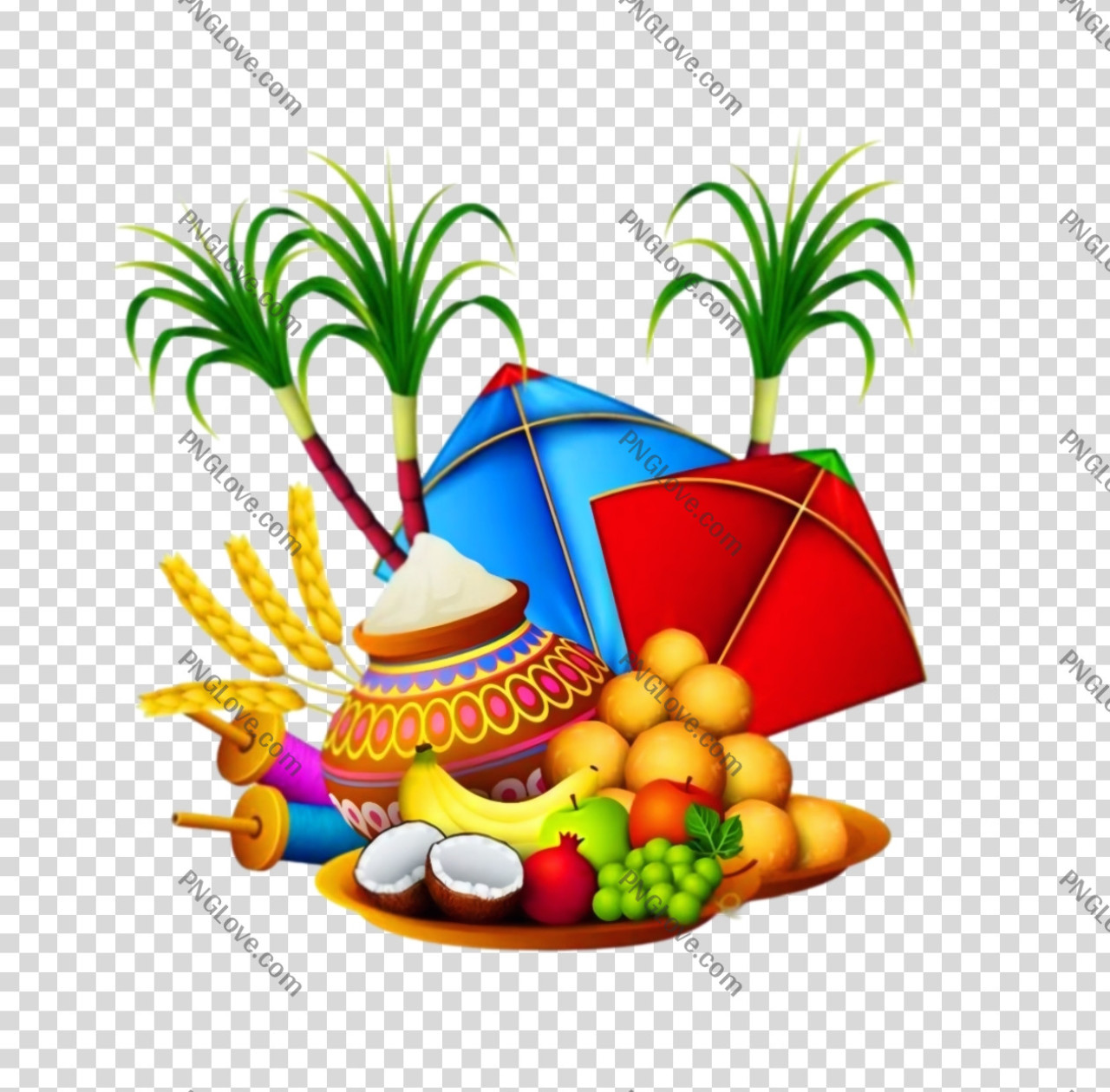 Pongal and Makar Sakranti Festival PNG transparent image