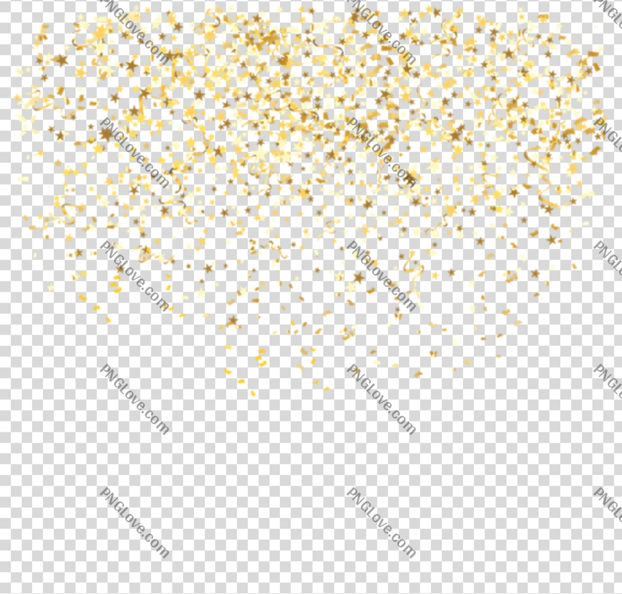 Gold Star Confetti PNG Overlay Transparent Background