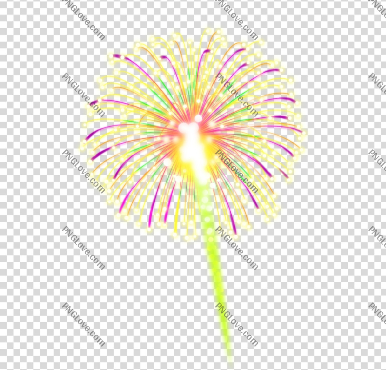 Colorful Firework PNG with Transparent Background | Festive Clipart