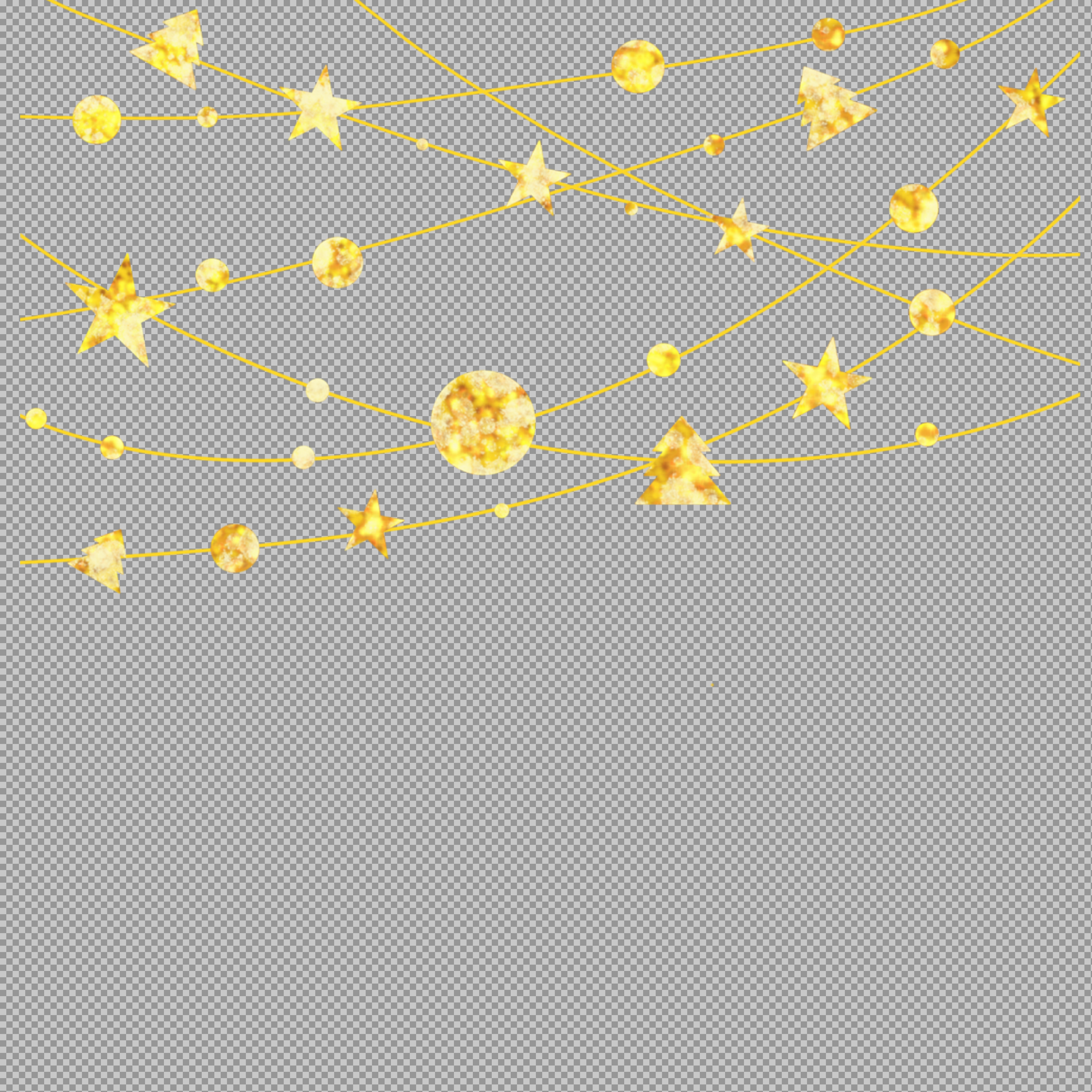 Gold Glitter Christmas Garland PNG | Free Festive Decoration