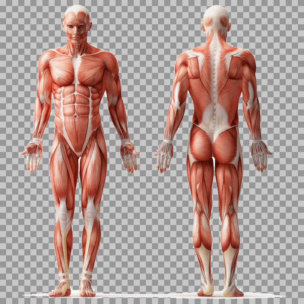 Human Muscular System Chart | Full Body Anterior & Posterior View
