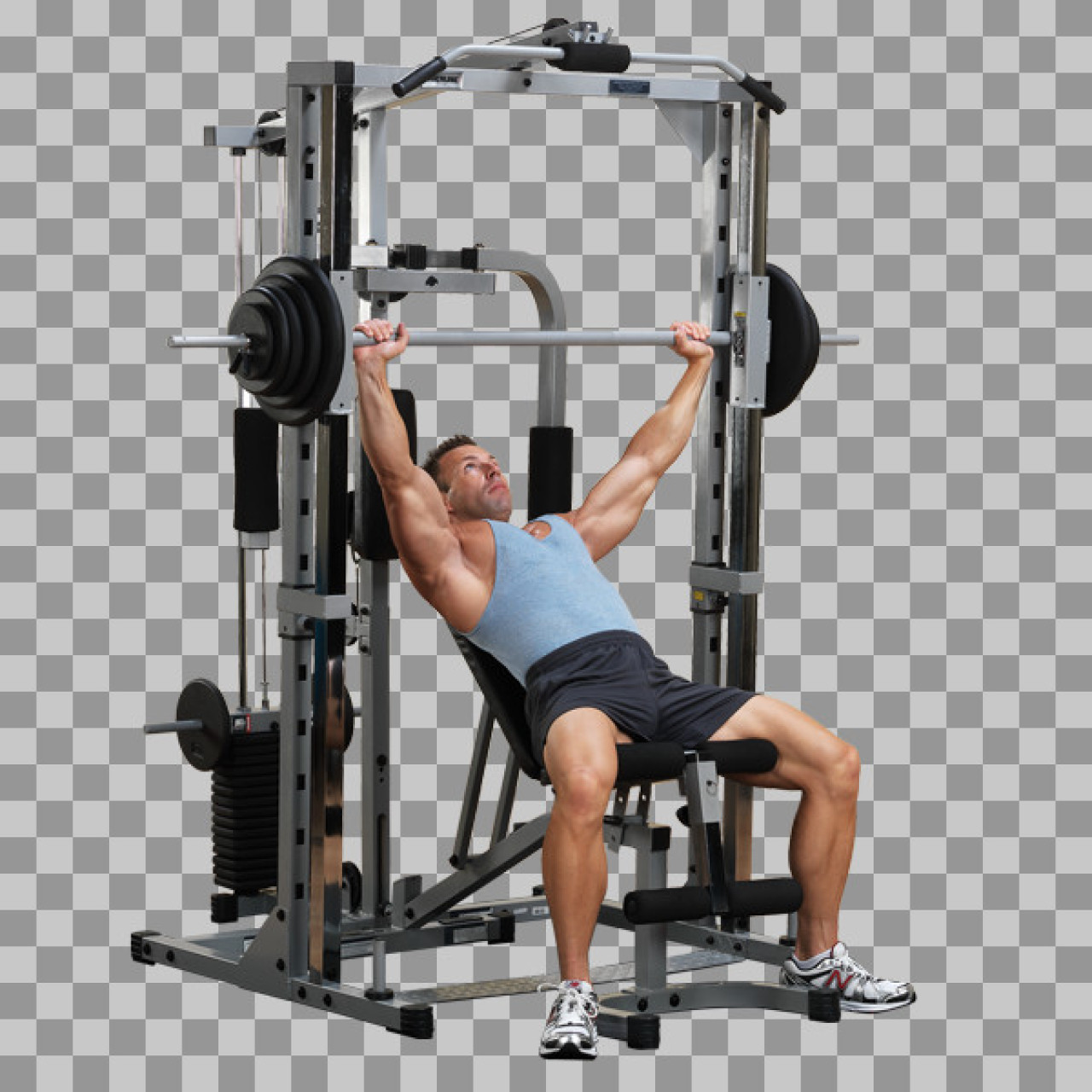 Smith Machine Home Gym Workout PNG | Male Chest Press Image