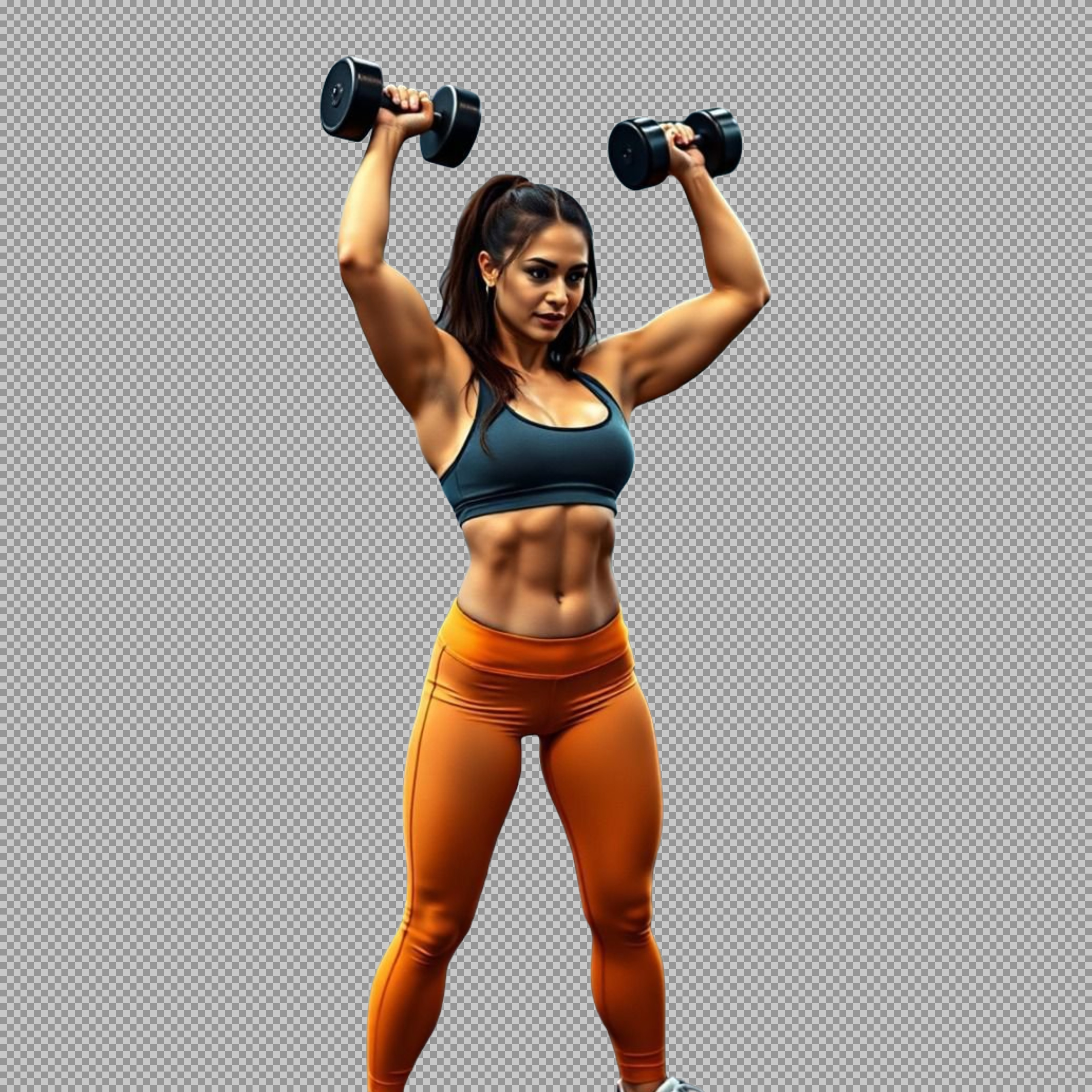 Fit Woman with Dumbbells: Shoulder Press Workout | Fitness Motivation