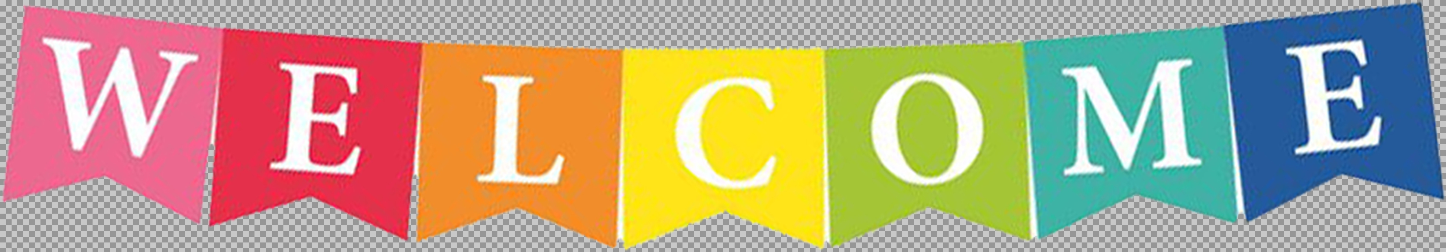 Colorful Welcome Banner PNG | Rainbow Bunting Clipart with Transparent Background...