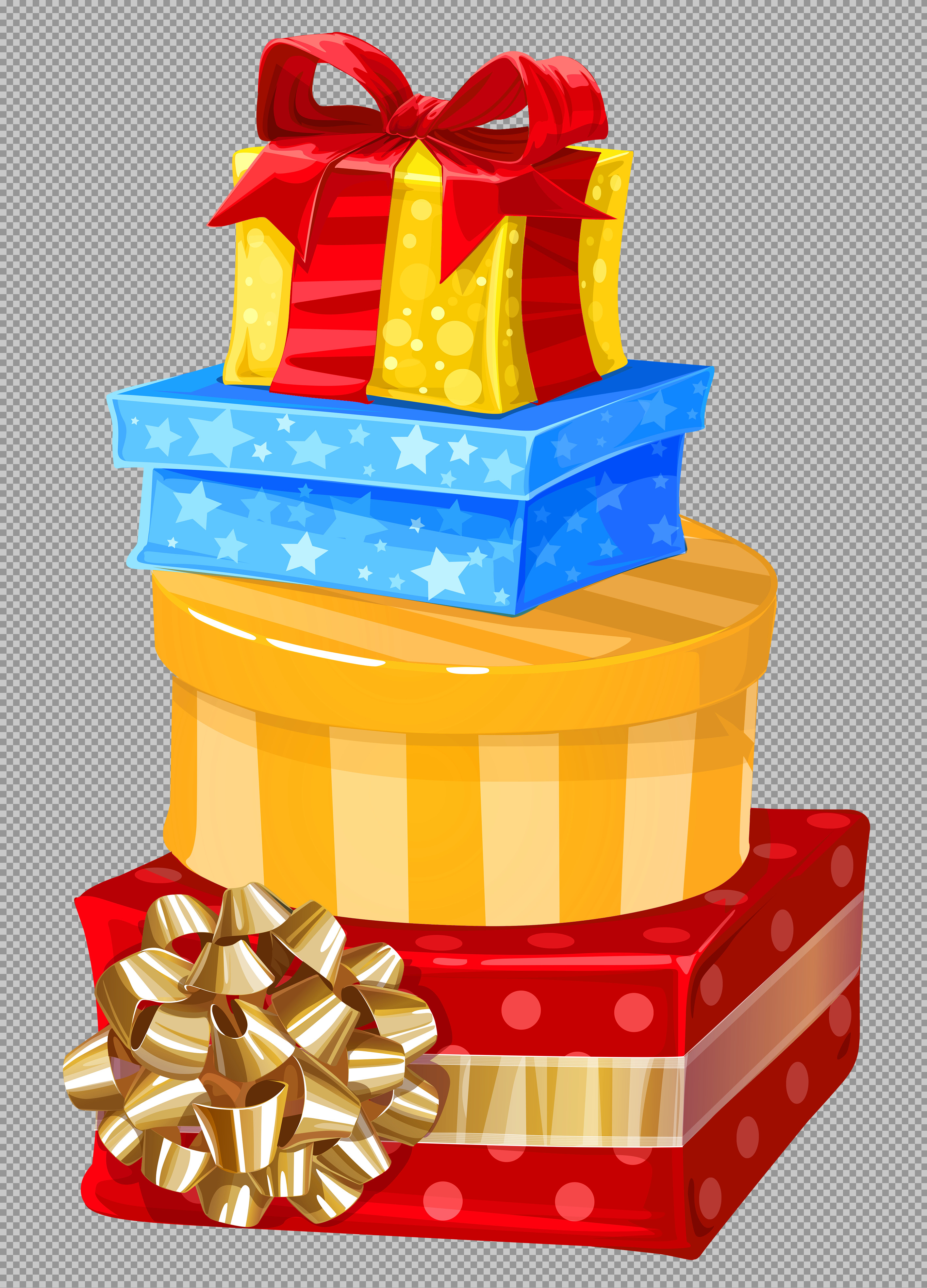 Stack of Gift Boxes PNG | Birthday & Holiday Presents Clipart...