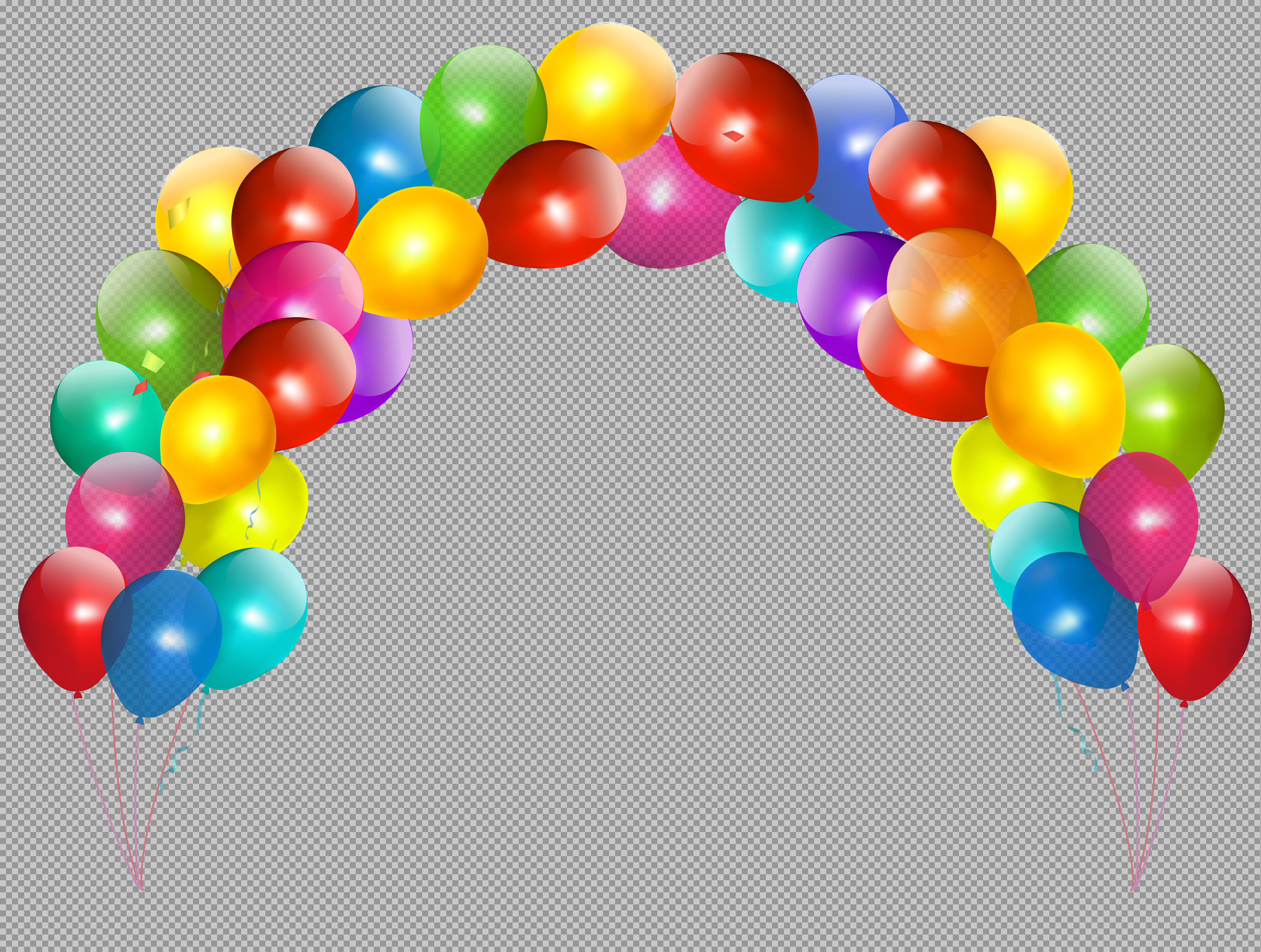 Colorful Balloon Arch PNG | Free Party & Birthday Frame Clipart