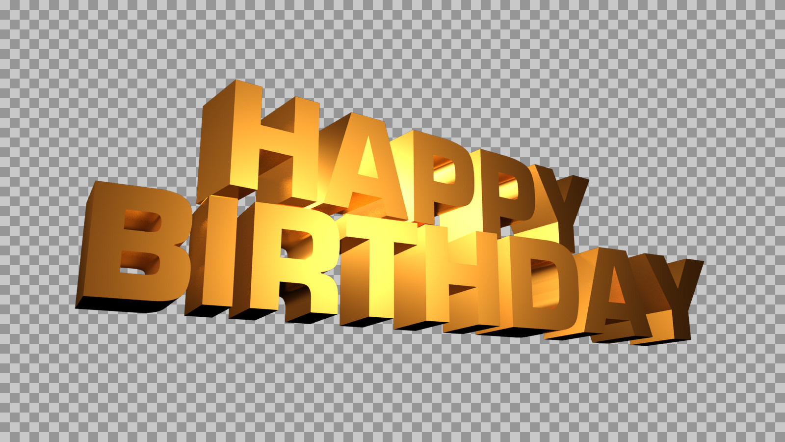 Golden 3D Happy Birthday Text PNG | Free Download