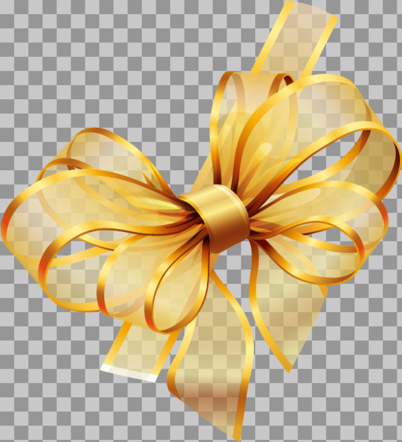Elegant Gold Bow PNG | Free Transparent Ribbon Clipart