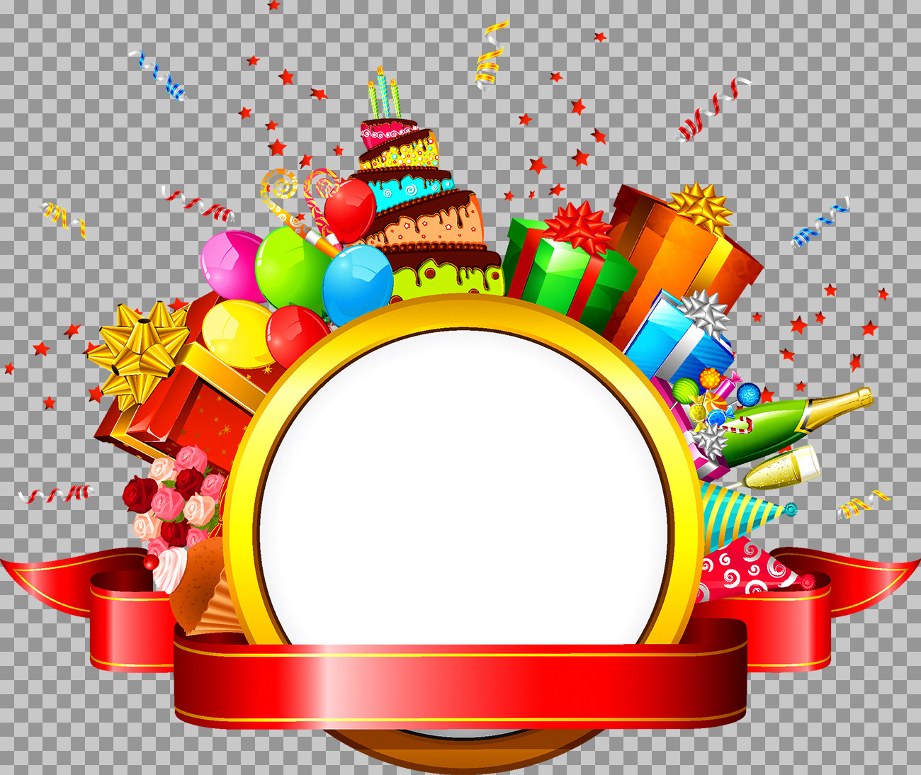 Festive Birthday Frame PNG | Free Celebration Clipart