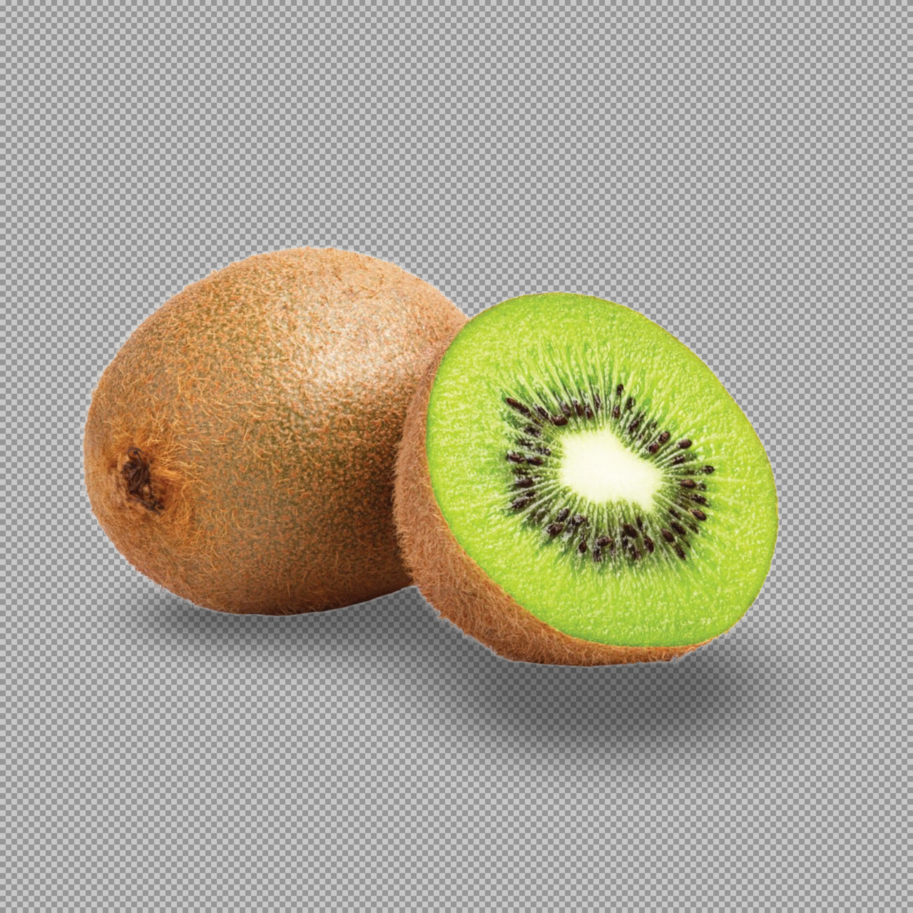 Fresh Kiwi Fruit PNG - Isolated Whole & Sliced Image...