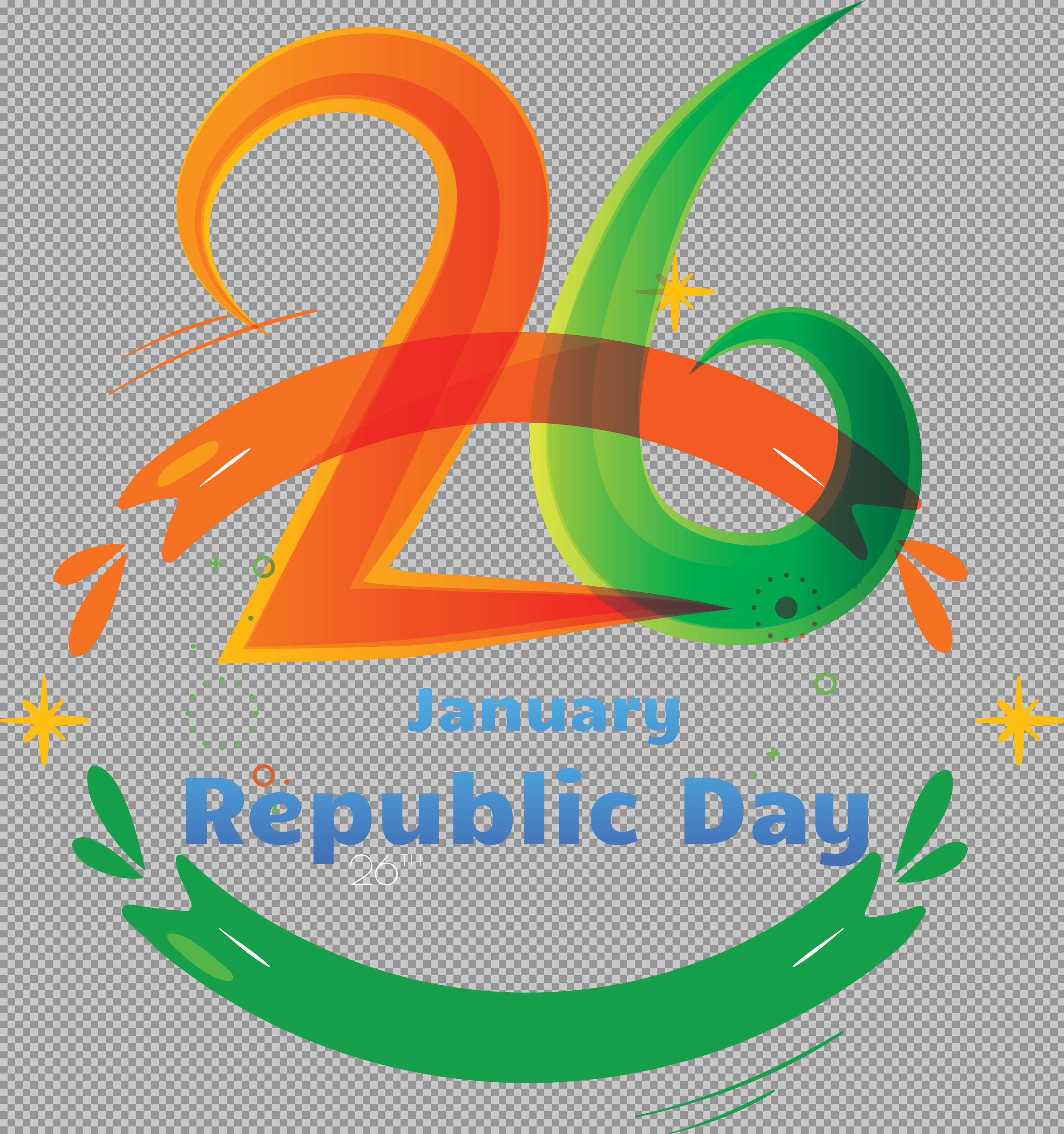 26 January Republic Day Creative PNG - Indian Tricolor Vector Art
