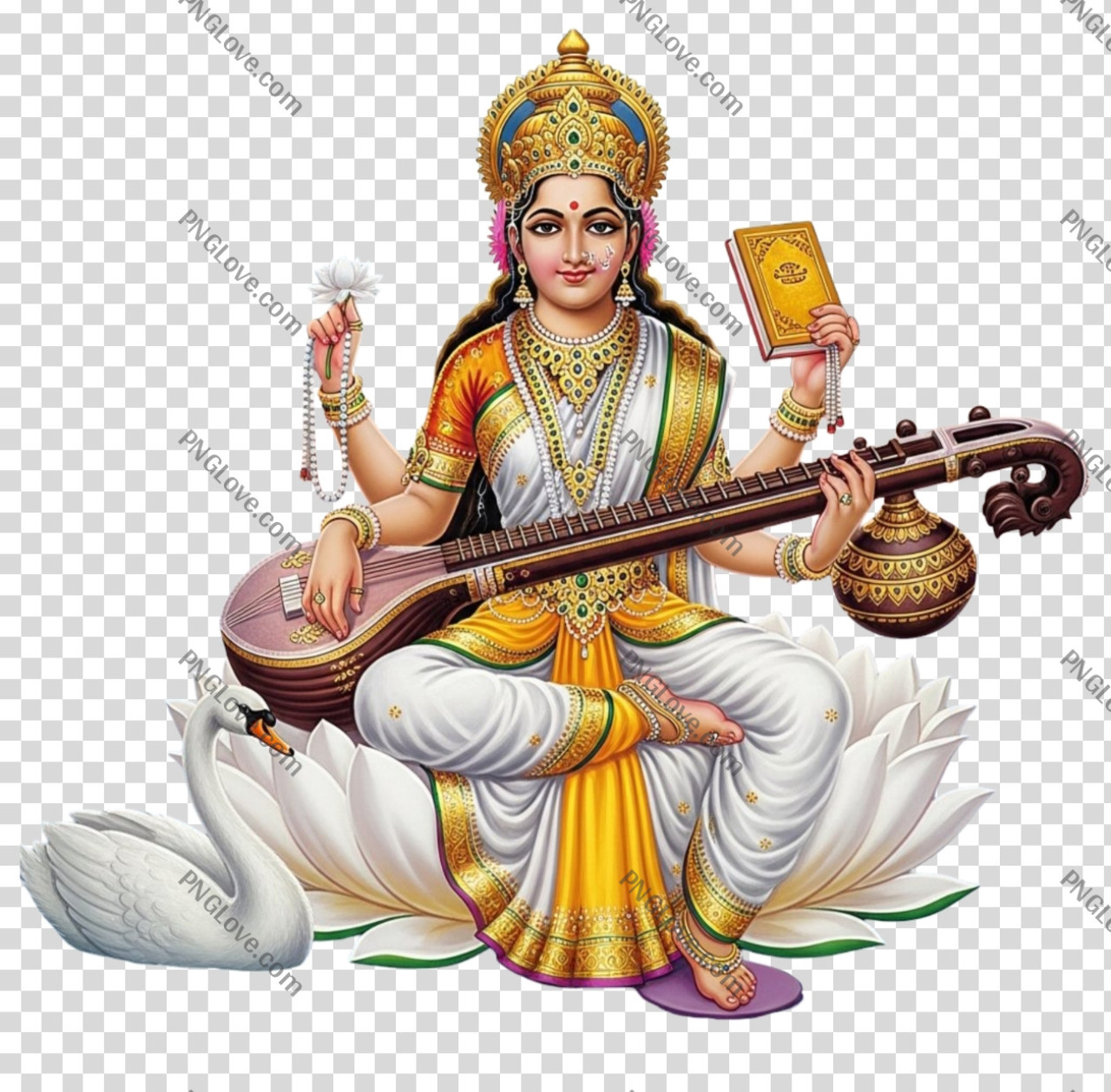 HD Maa Saraswati PNG - Free Download | Goddess of Knowledge & Arts...
