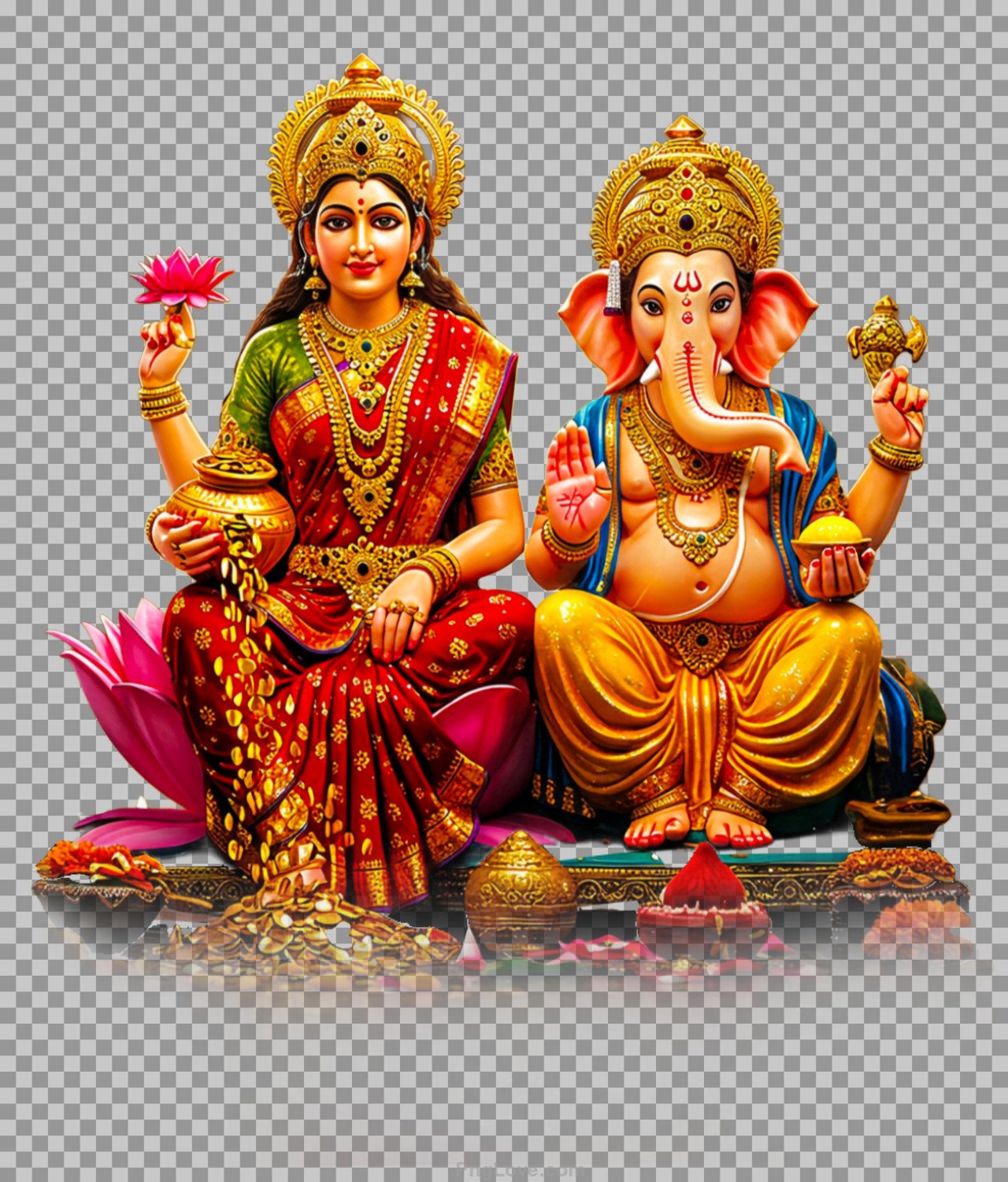 Lakshmi Ganesh PNG transparent image free