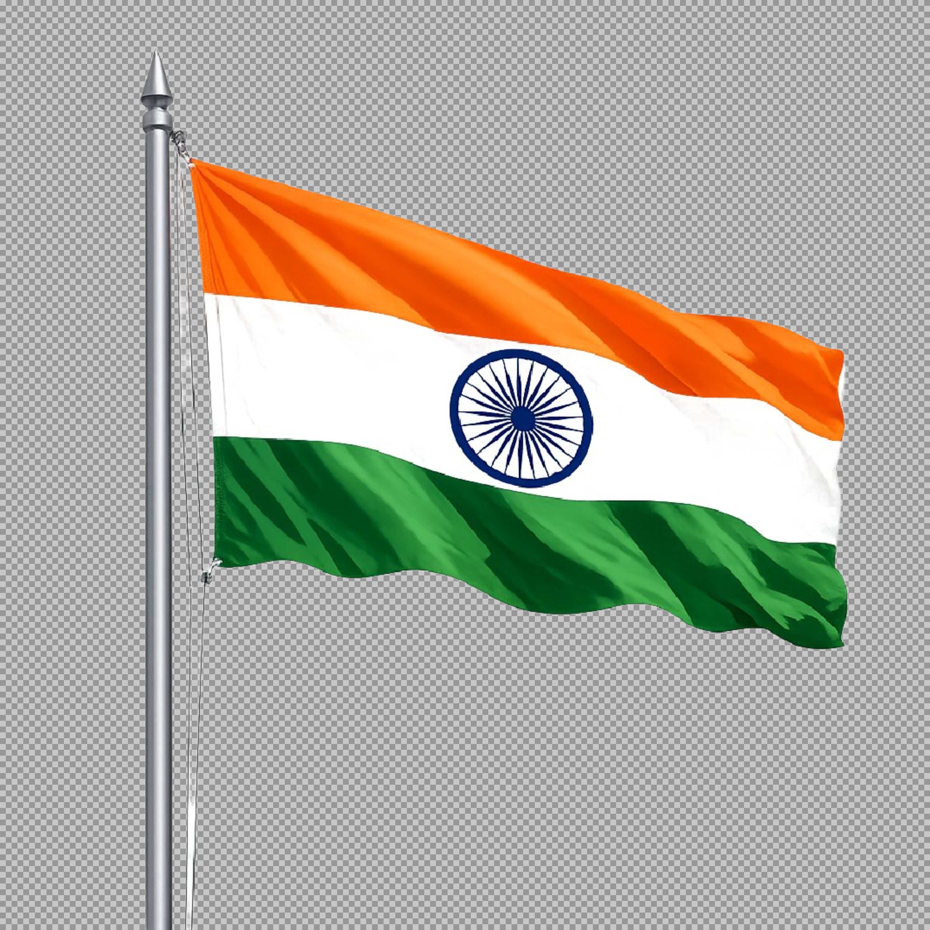 Indian Flag PNG | Waving Tiranga on Pole