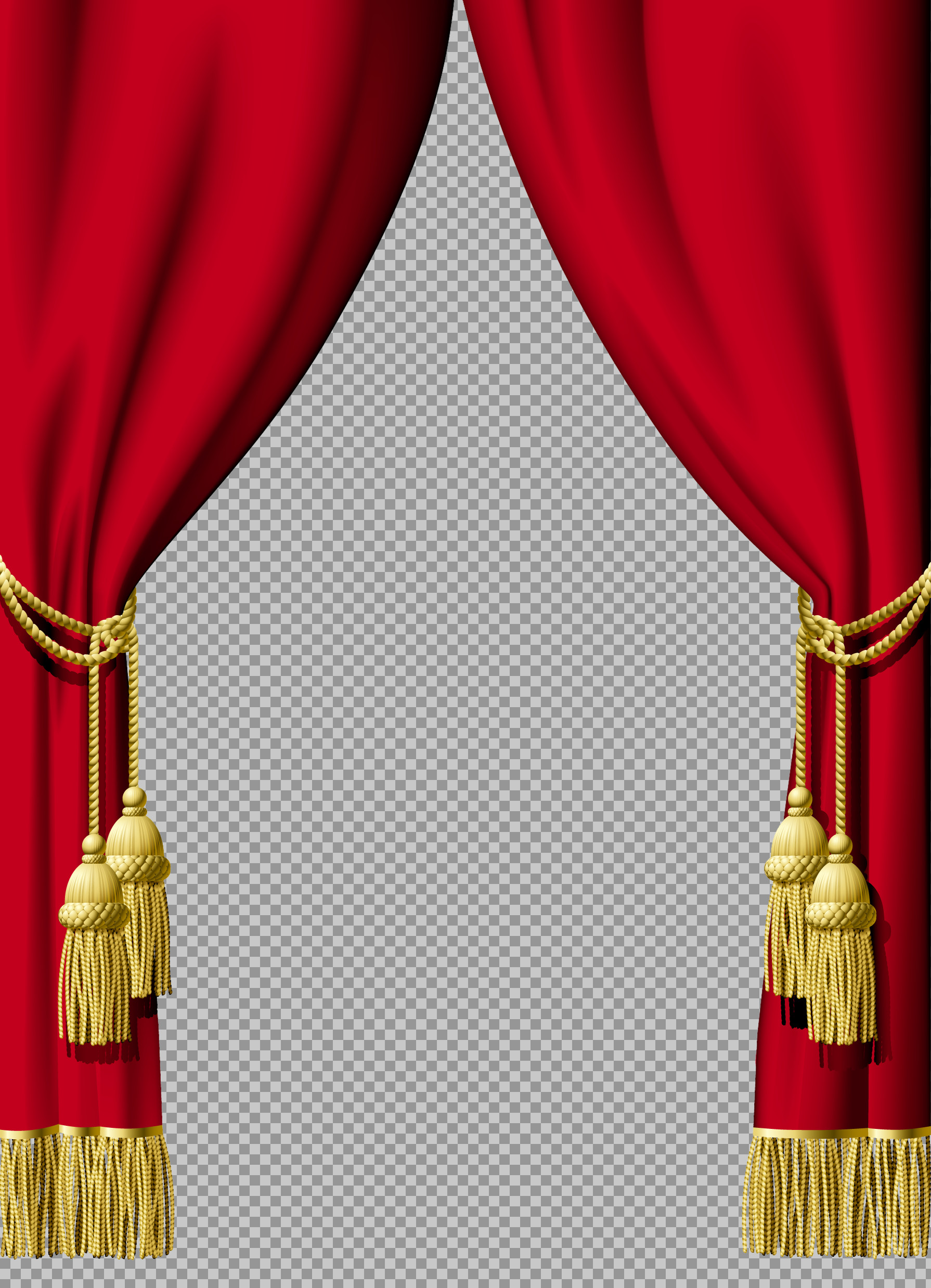 Red Theater Curtains PNG with Transparent Background