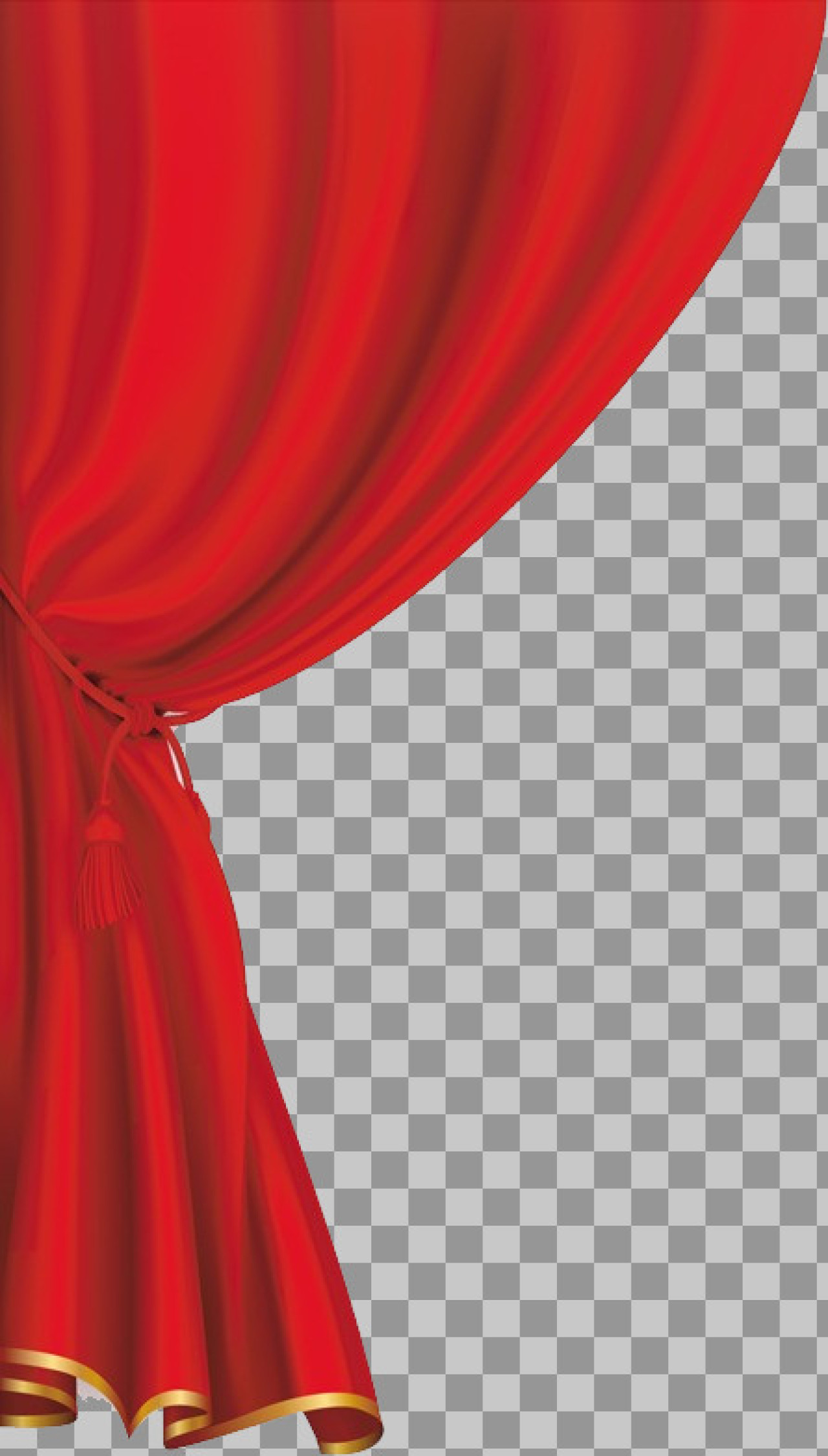 Red Side Curtain PNG with Transparent Background...