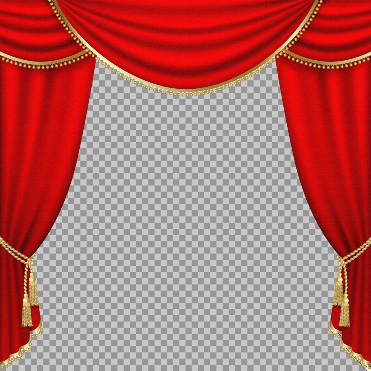 Red Theater Curtains PNG | Elegant Transparent Frame...