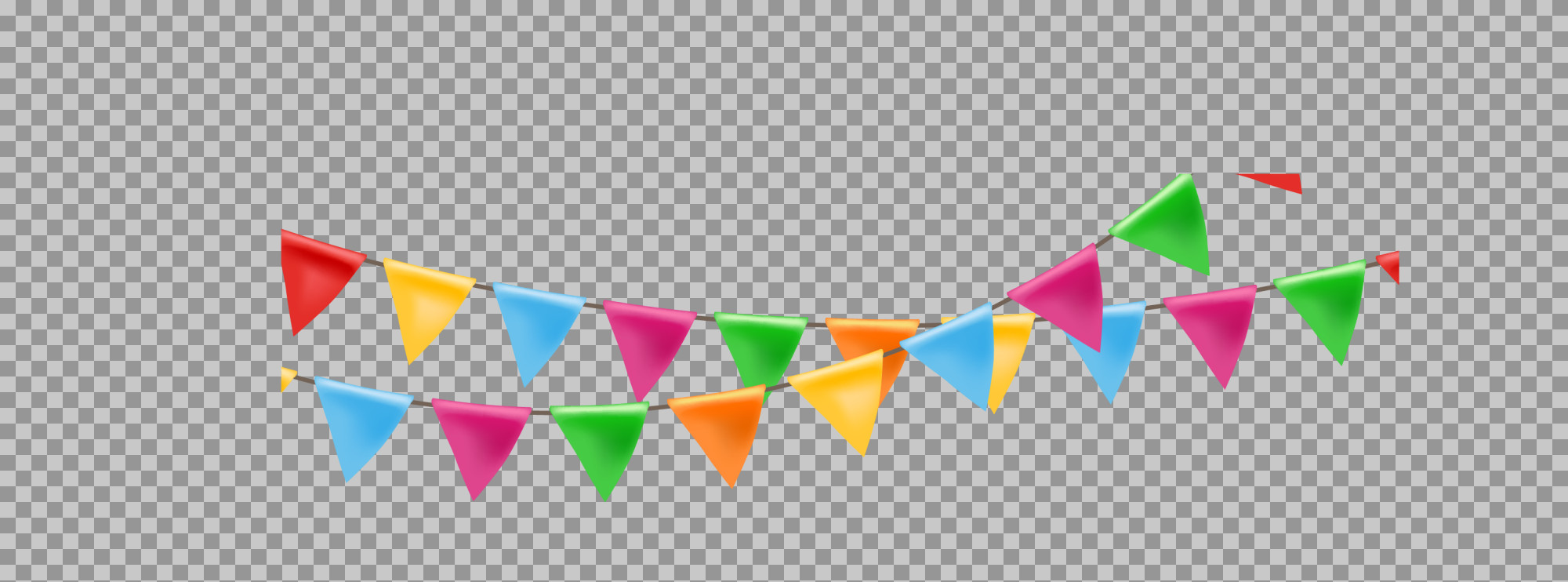 Colorful Bunting Flags PNG | Free Party Decoration Graphic